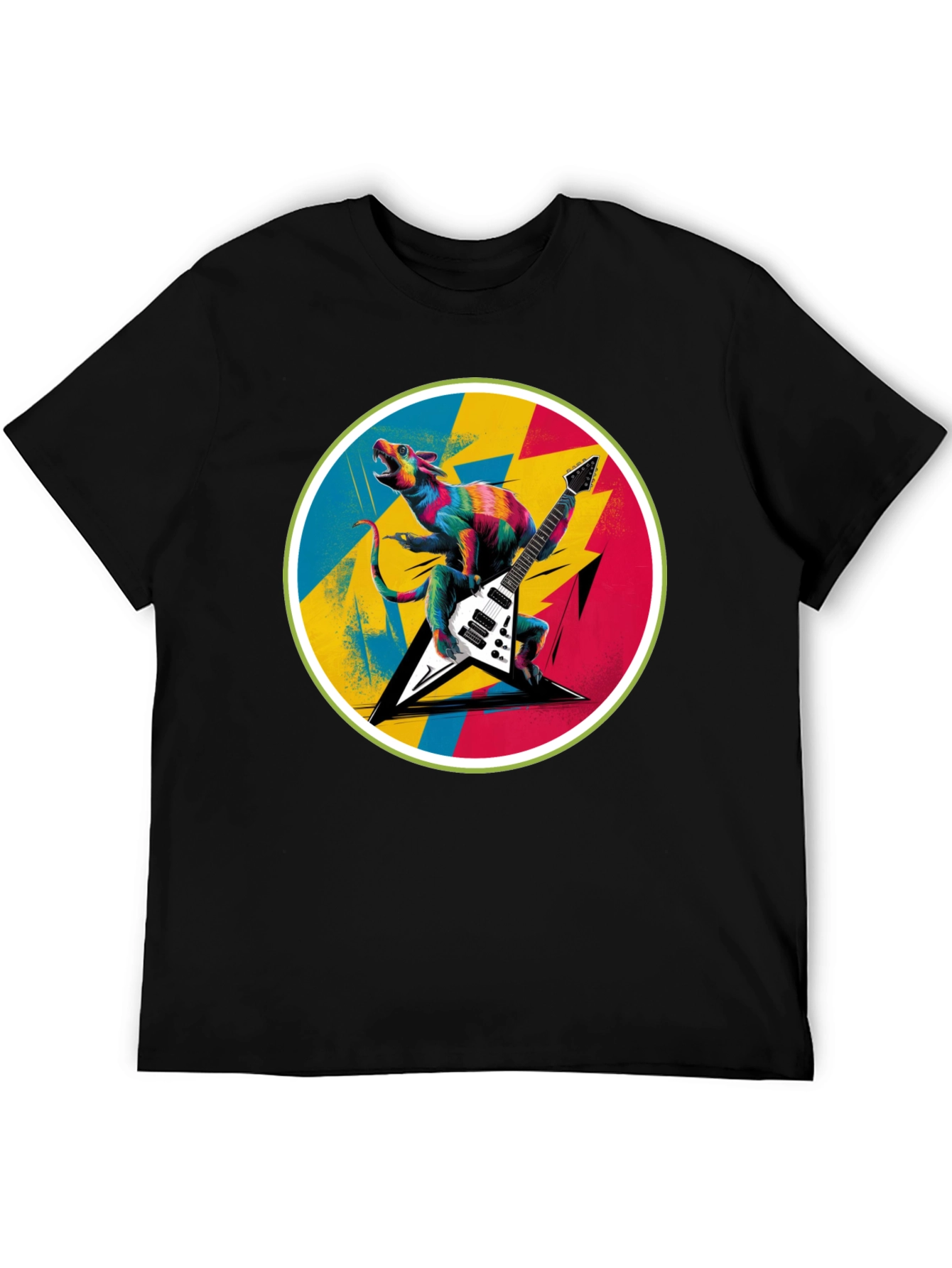 Rock Lizard Graphic Tee - Black Crew Neck