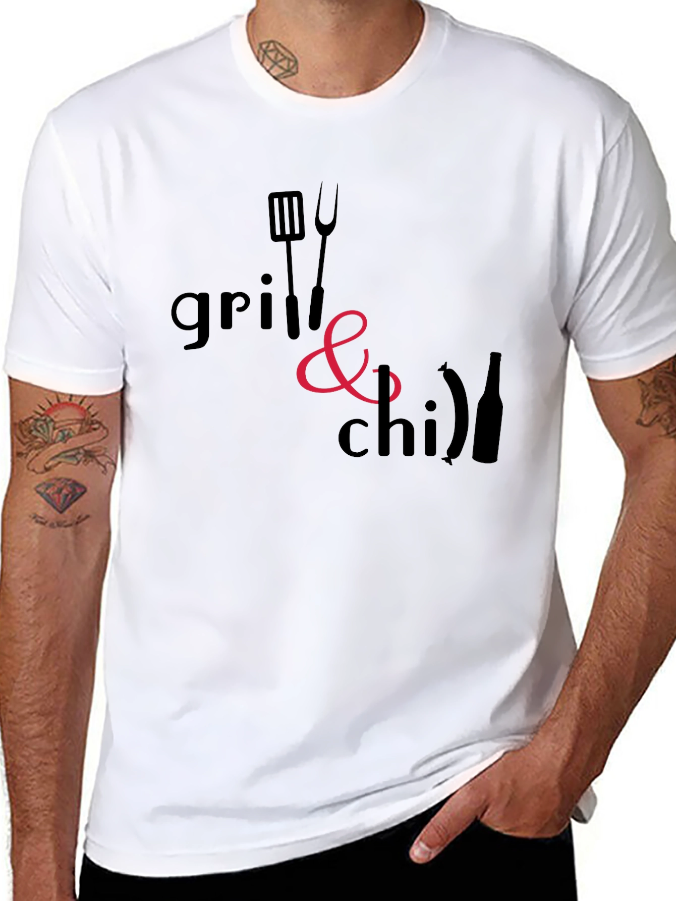 Grill & Chill Black T-Shirt - BBQ Ready