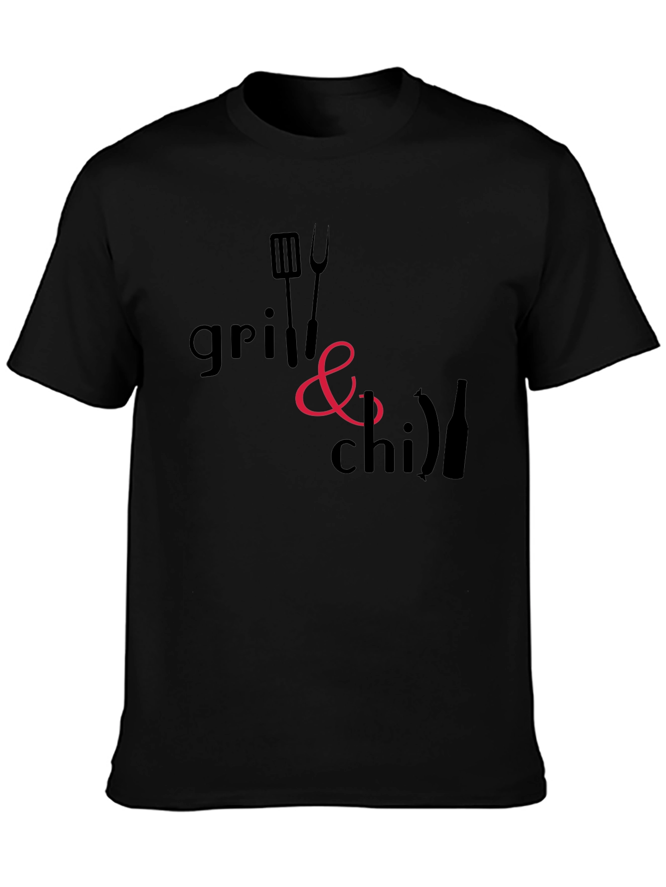 Grill & Chill Black T-Shirt - BBQ Ready
