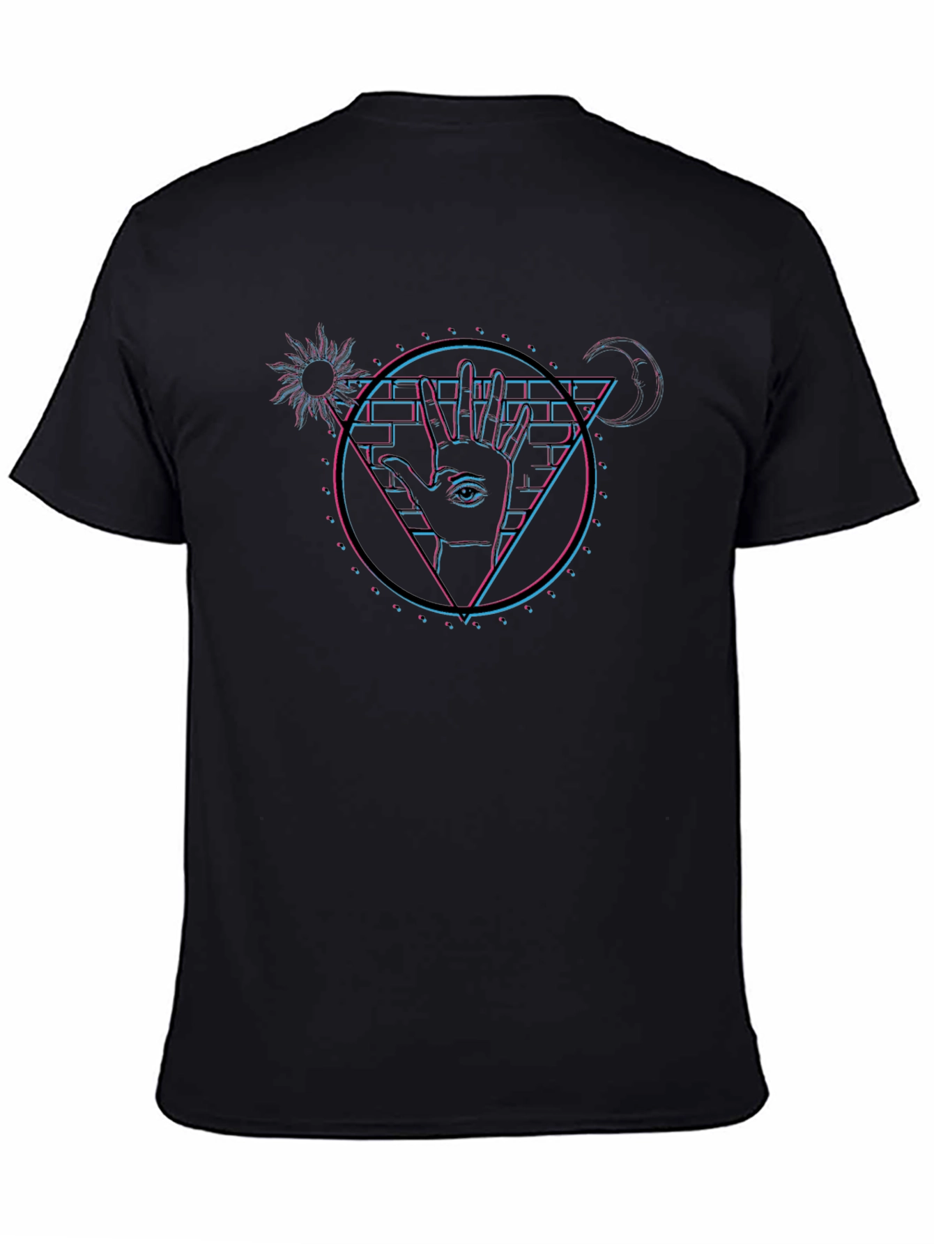 Mystic Hand Graphic Tee - Black Cotton Blend