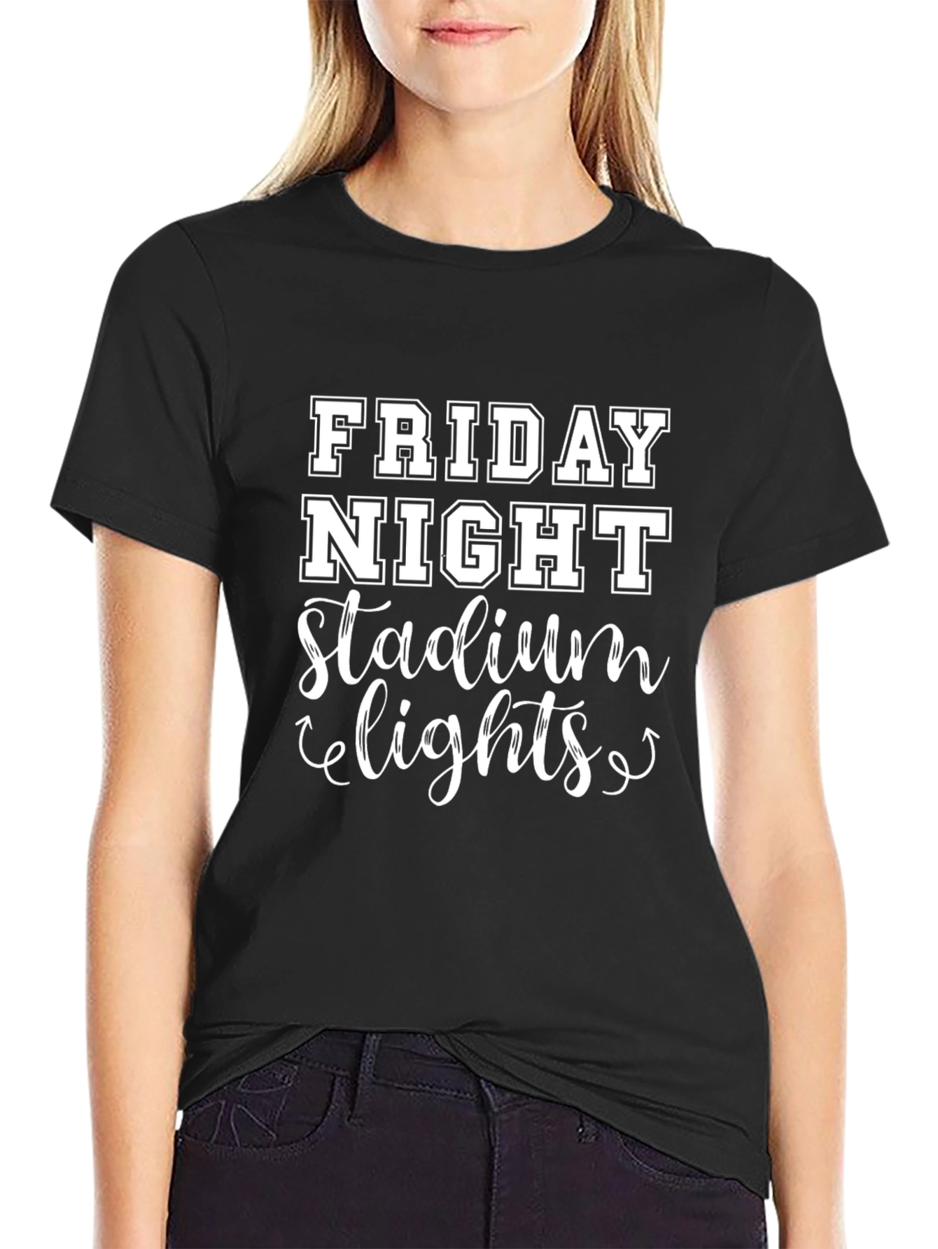 Friday Night Stadium Lights Black T-Shirt