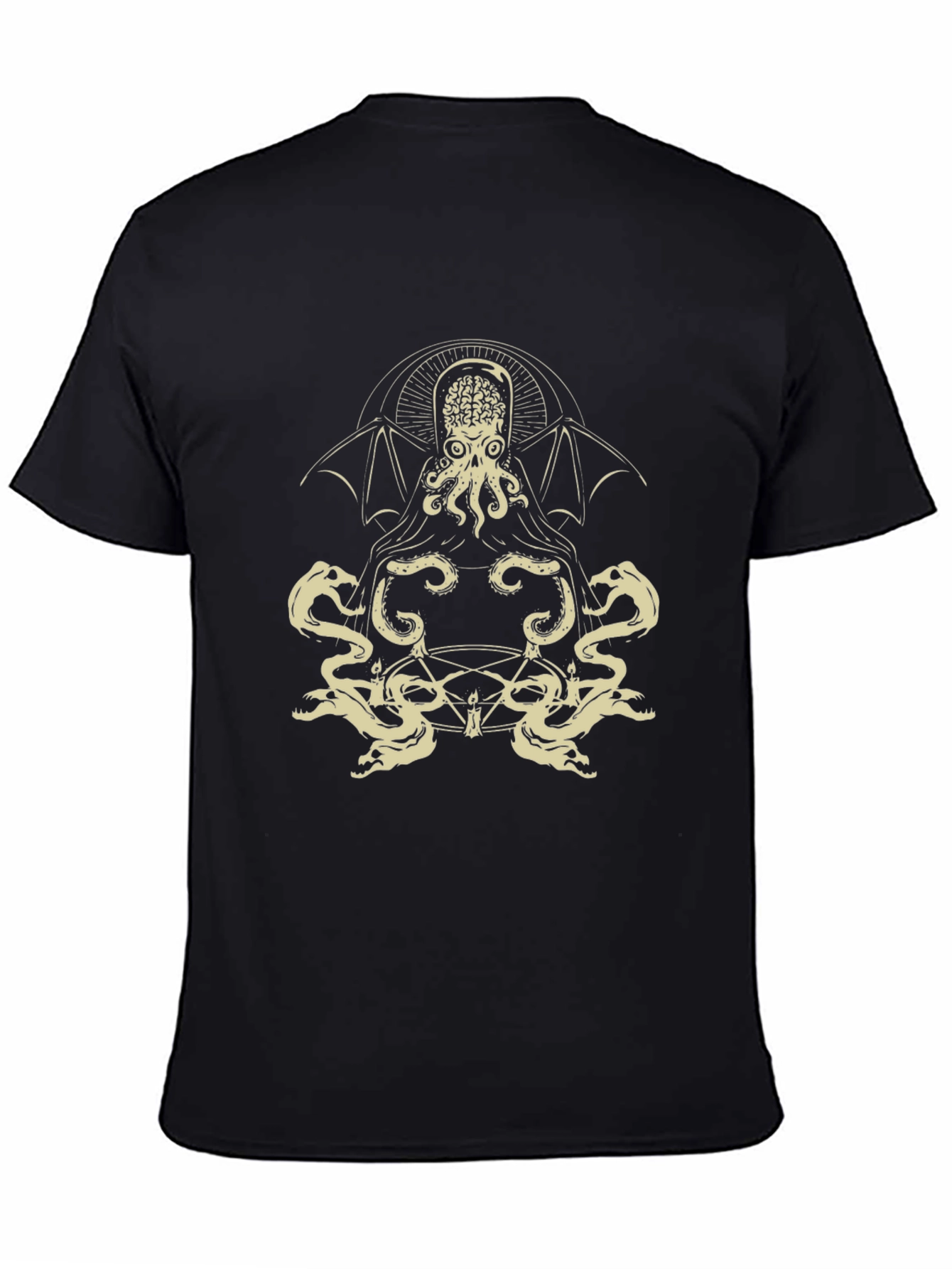 Cthulhu Graphic Tee - Black Cotton Blend