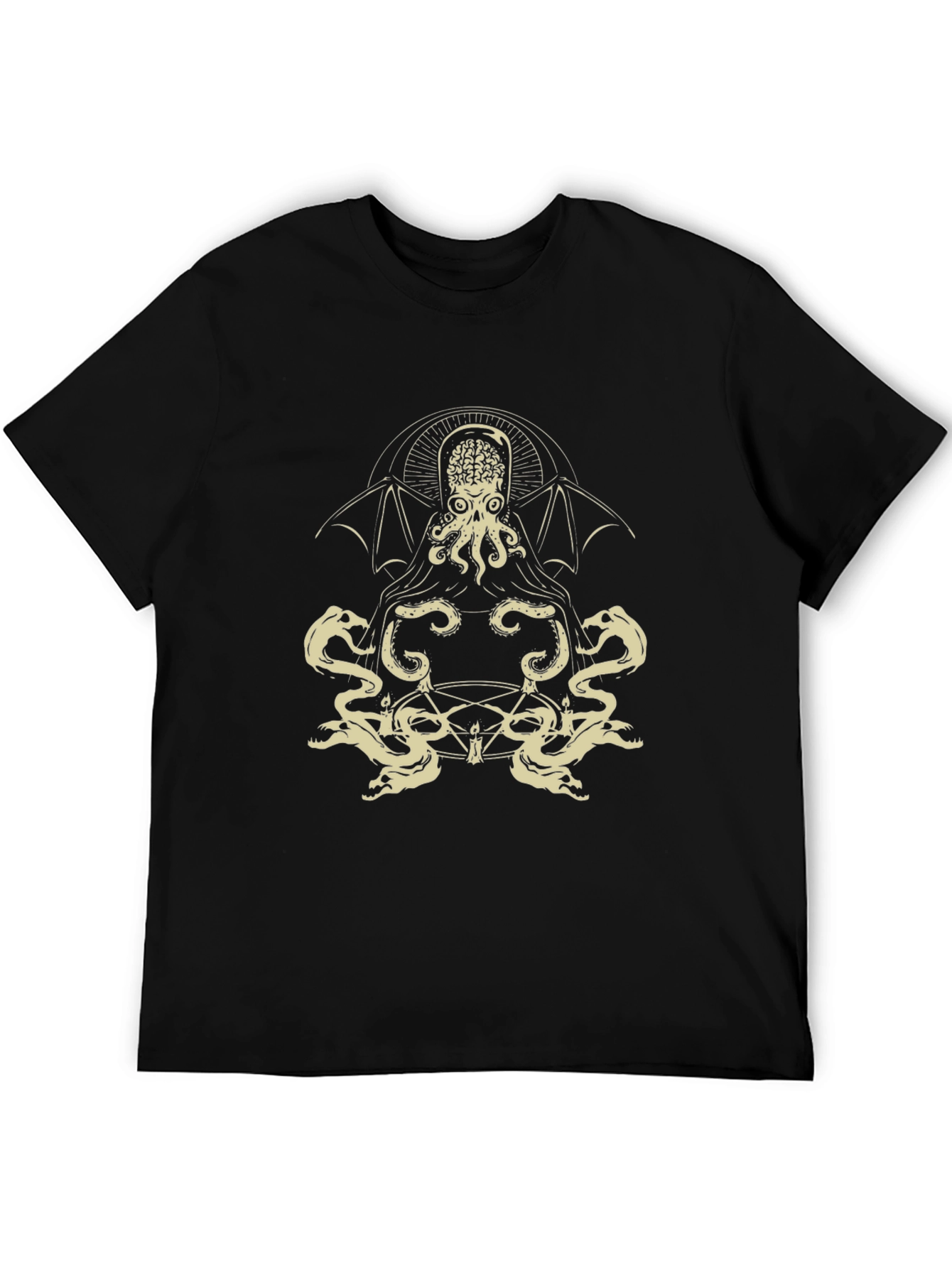 Cthulhu Graphic Tee - Black Cotton Blend