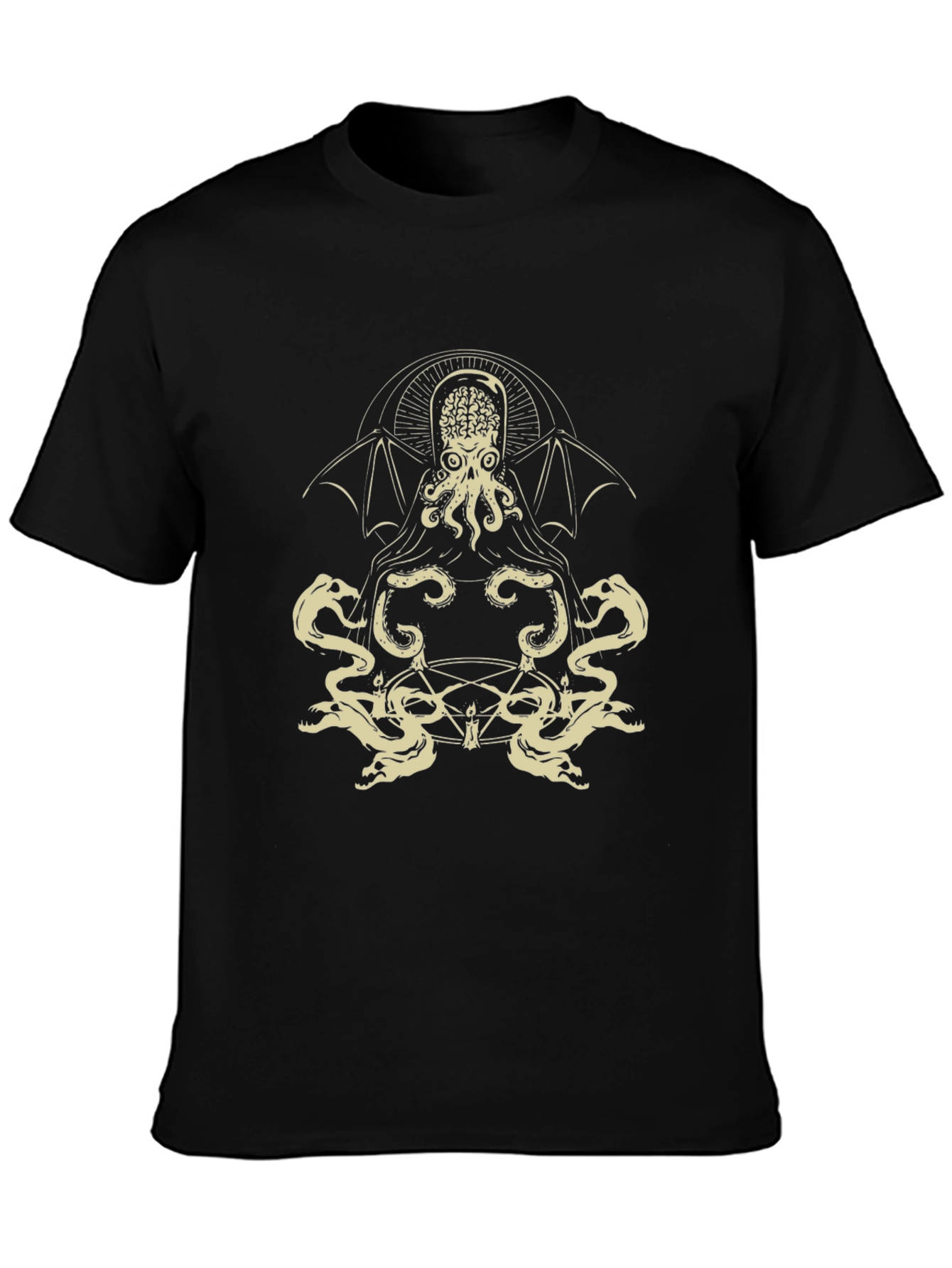 Cthulhu Graphic Tee - Black Cotton Blend