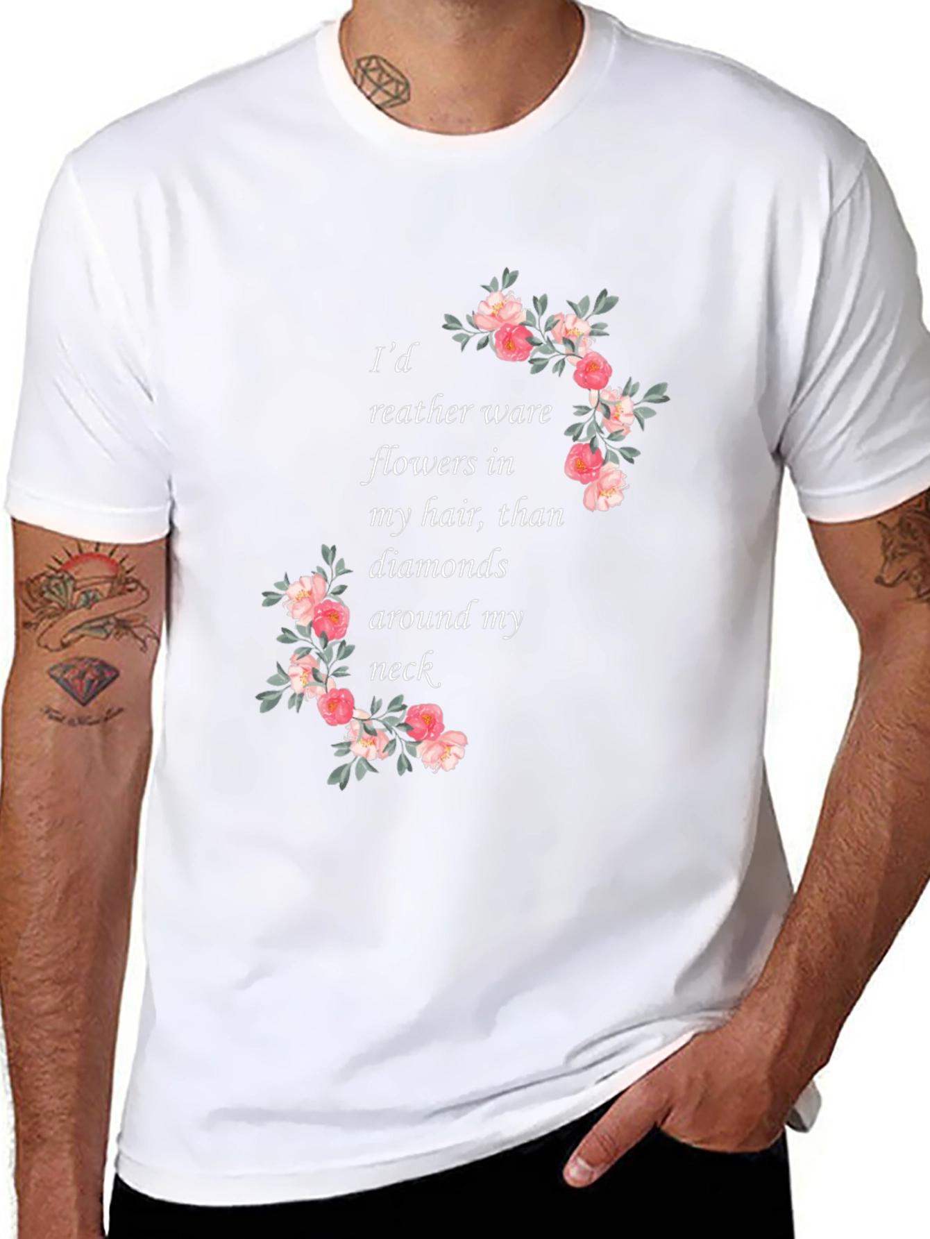 Floral Quote T-Shirt - Flowers in My Hair