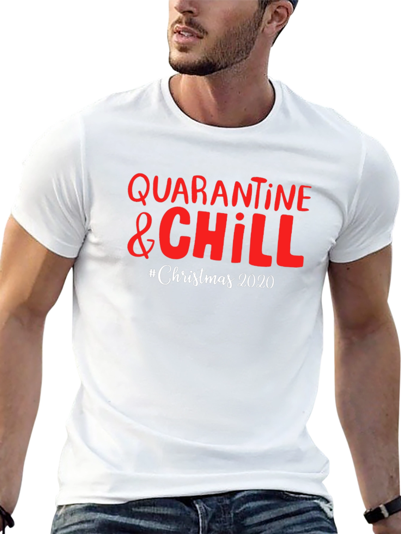 Quarantine & Chill Christmas 2020 Black T-Shirt