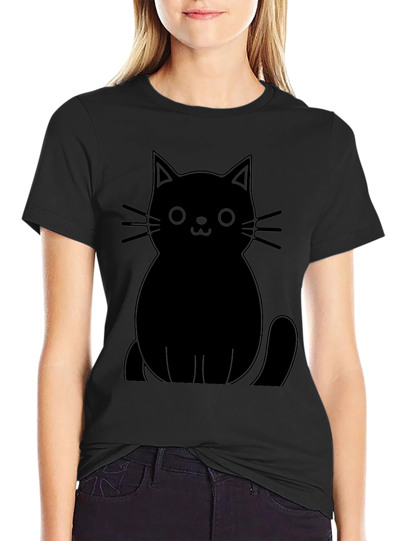 Black Cat Graphic Tee - Unisex Cotton T-Shirt