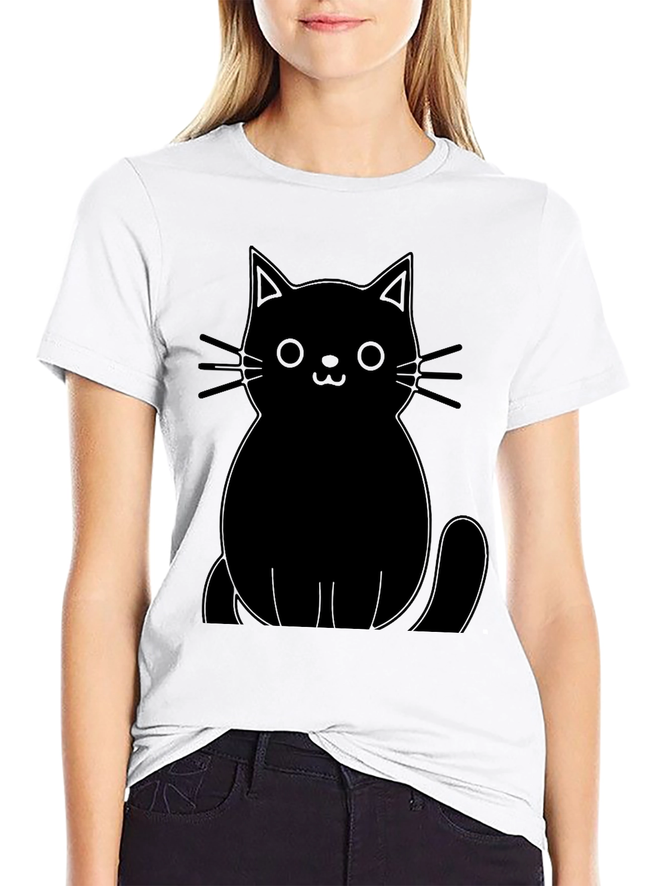 Black Cat Graphic Tee - Unisex Cotton T-Shirt