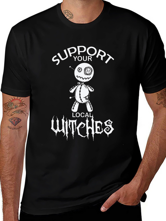 Support Your Local Witches T-Shirt - Voodoo Doll Graphic
