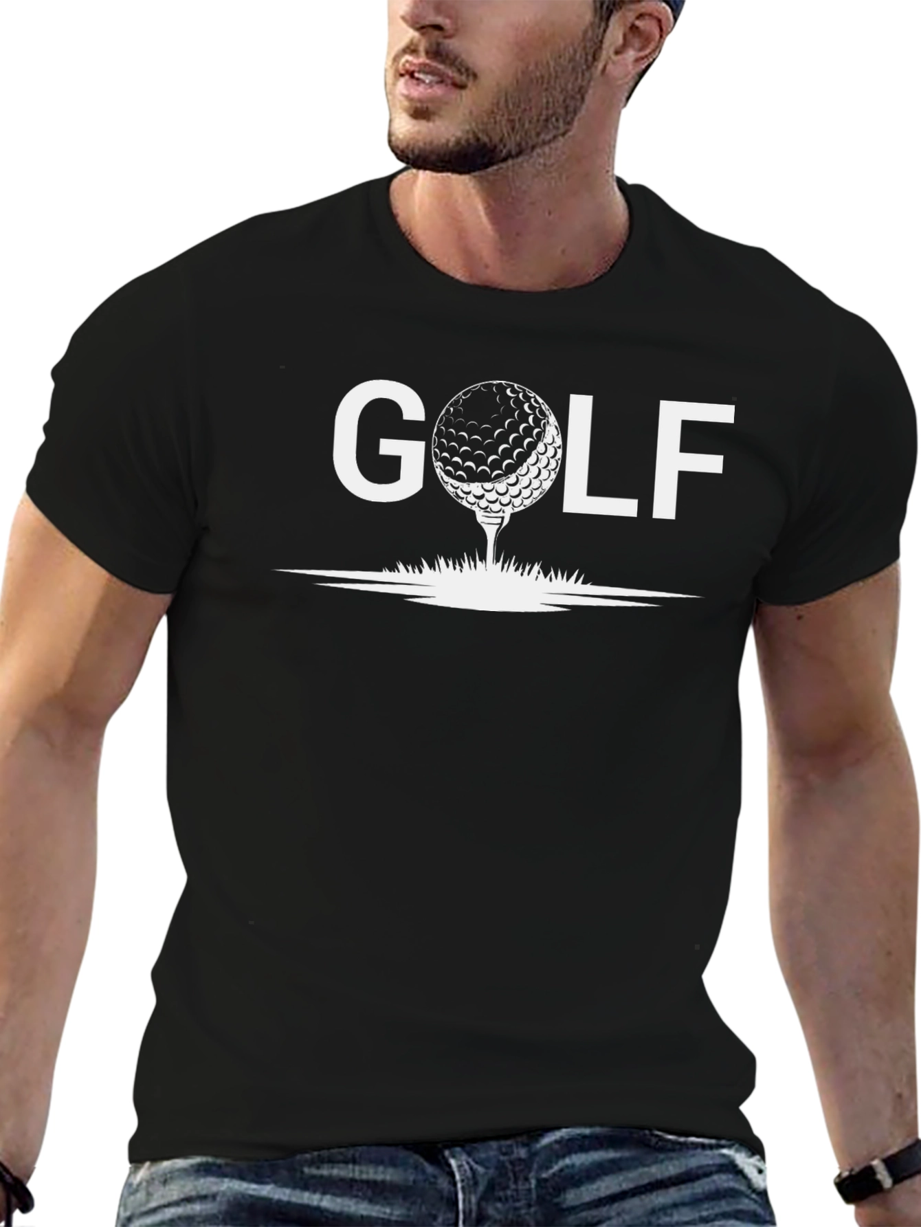 Golf Tee Graphic T-Shirt - Black