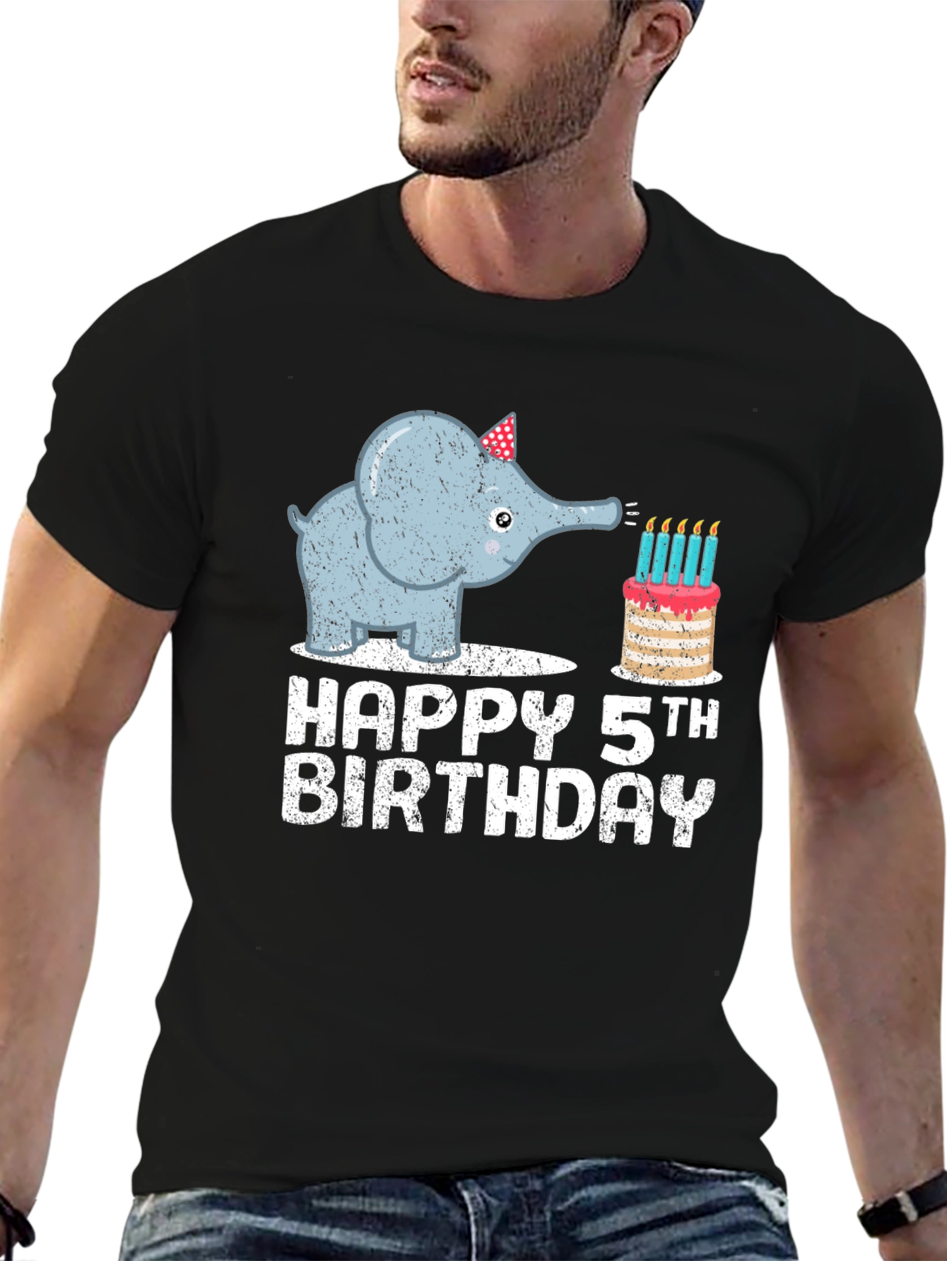 Happy 5th Birthday Elephant T-Shirt