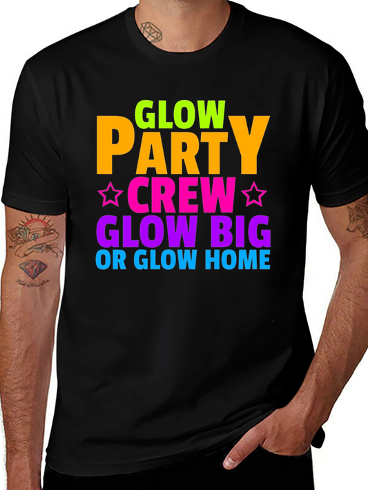 Glow Party Crew T-Shirt: Neon Colors Fun Graphic Tee