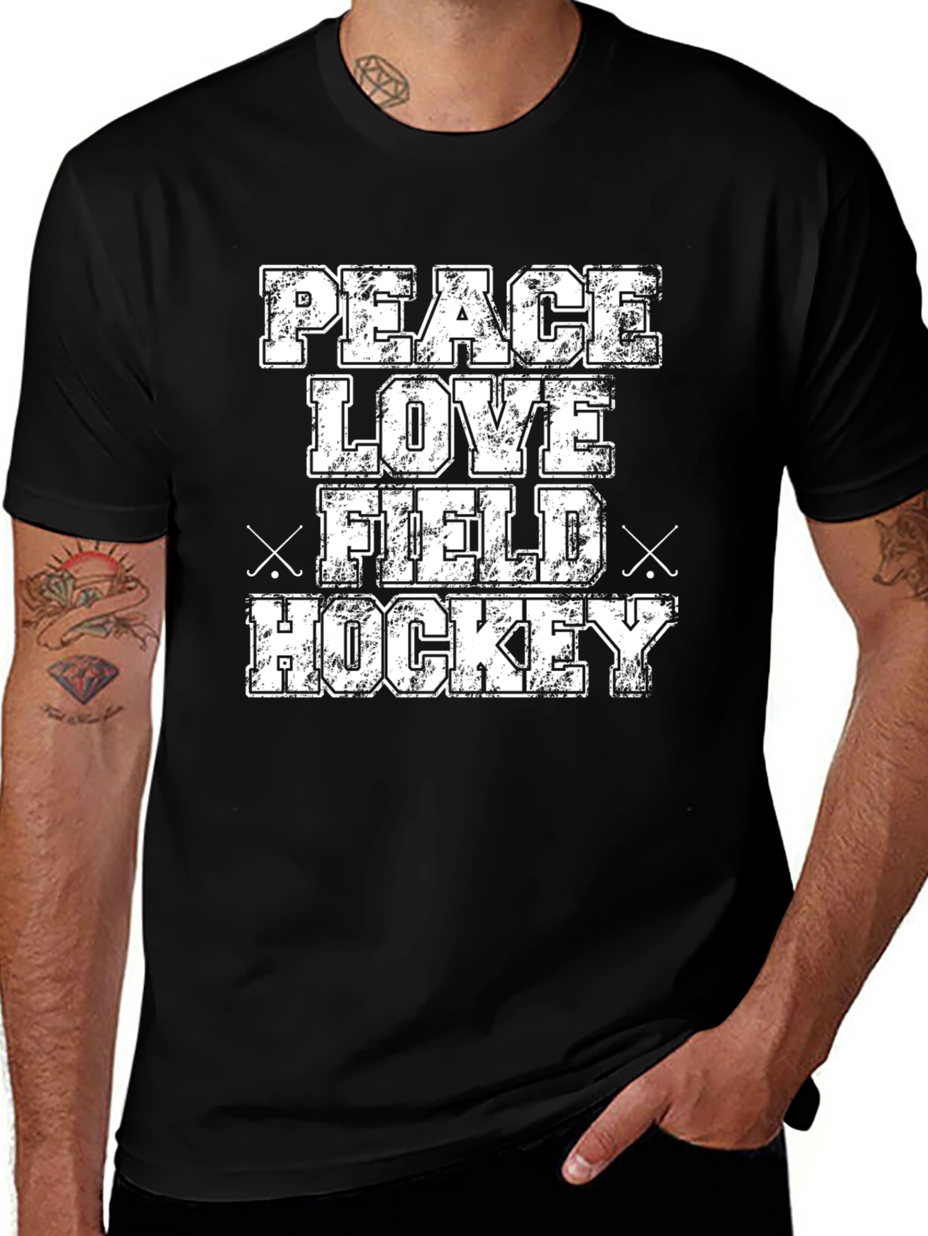 Peace Love Field Hockey Graphic T-Shirt