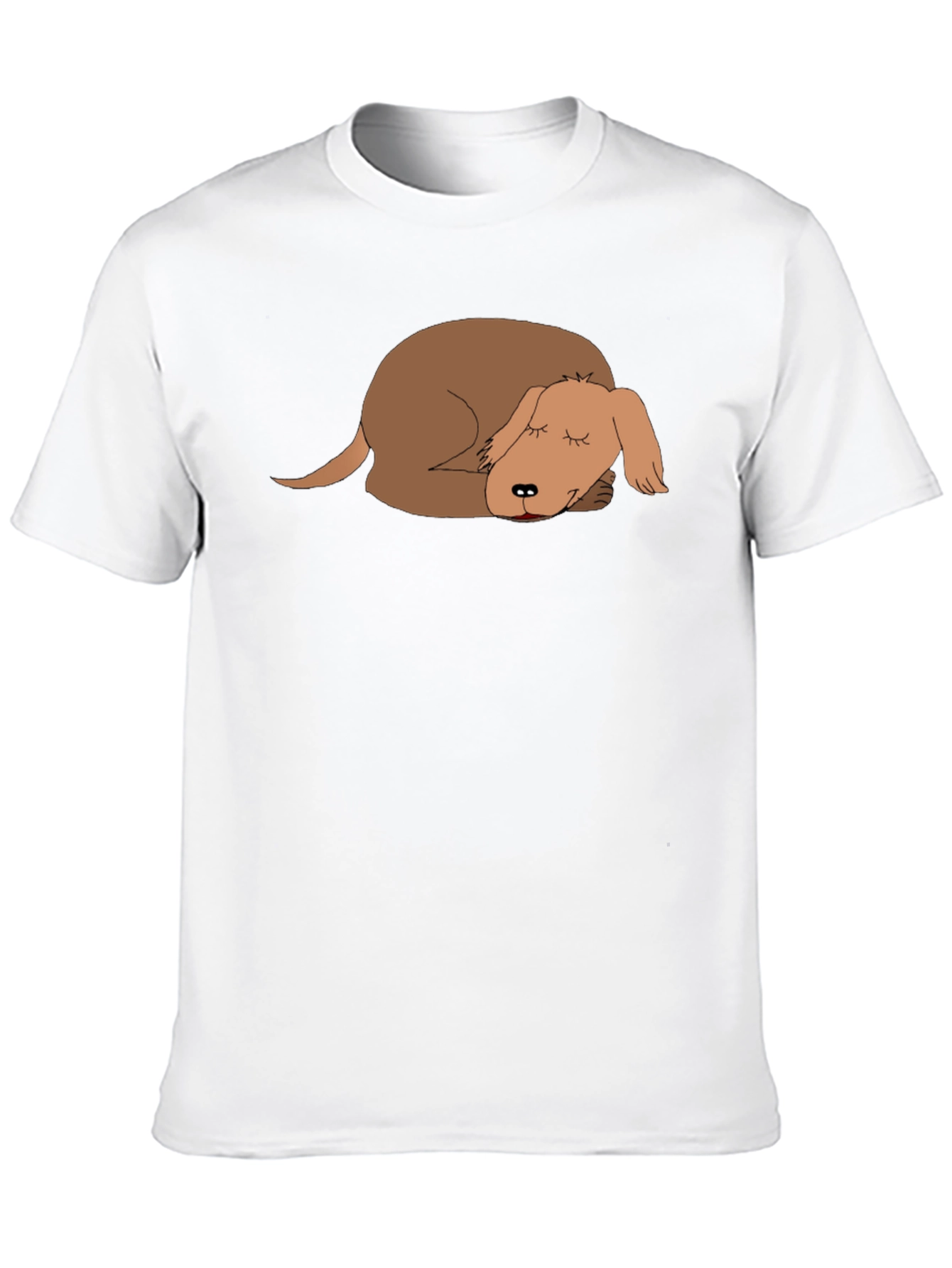 Sleeping Dog Graphic Tee - Casual Black T-Shirt