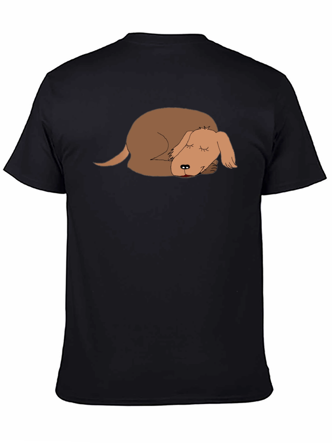 Sleeping Dog Graphic Tee - Casual Black T-Shirt