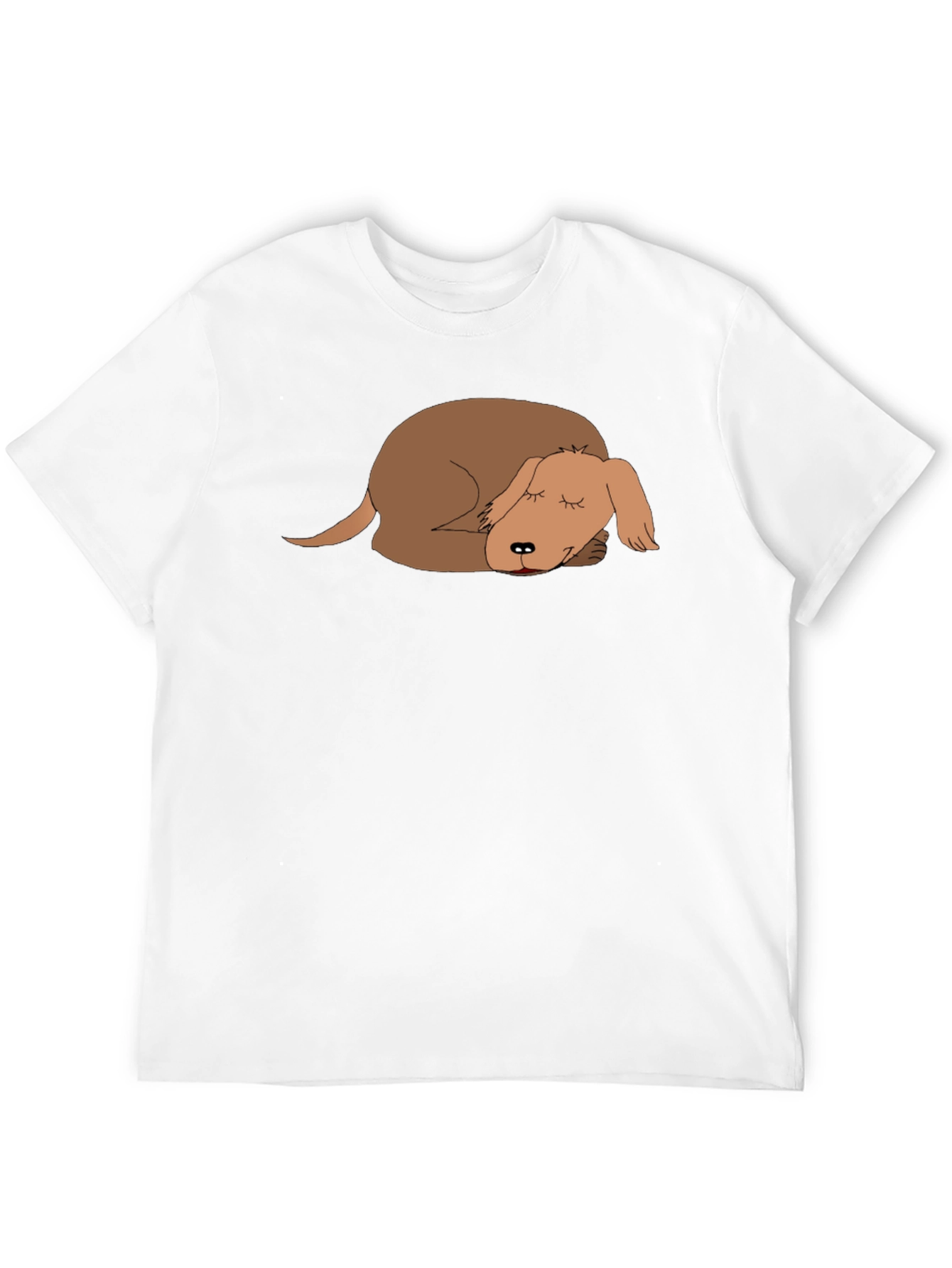 Sleeping Dog Graphic Tee - Casual Black T-Shirt