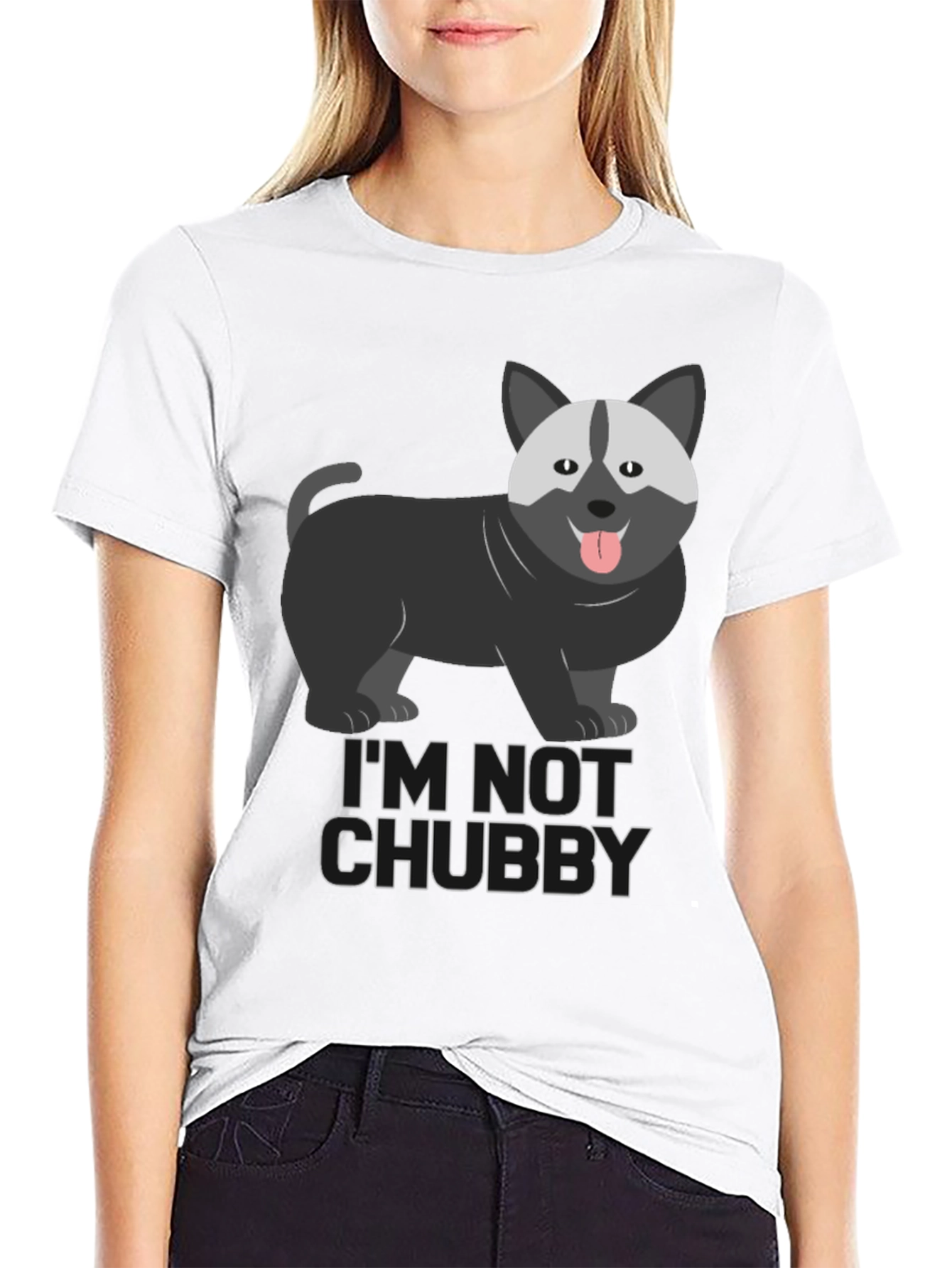 Im Not Chubby Dog Graphic T-Shirt