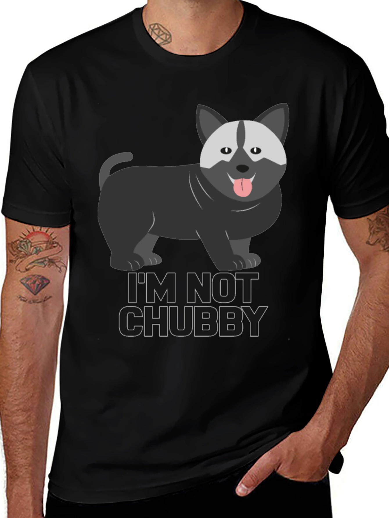 Im Not Chubby Dog Graphic T-Shirt
