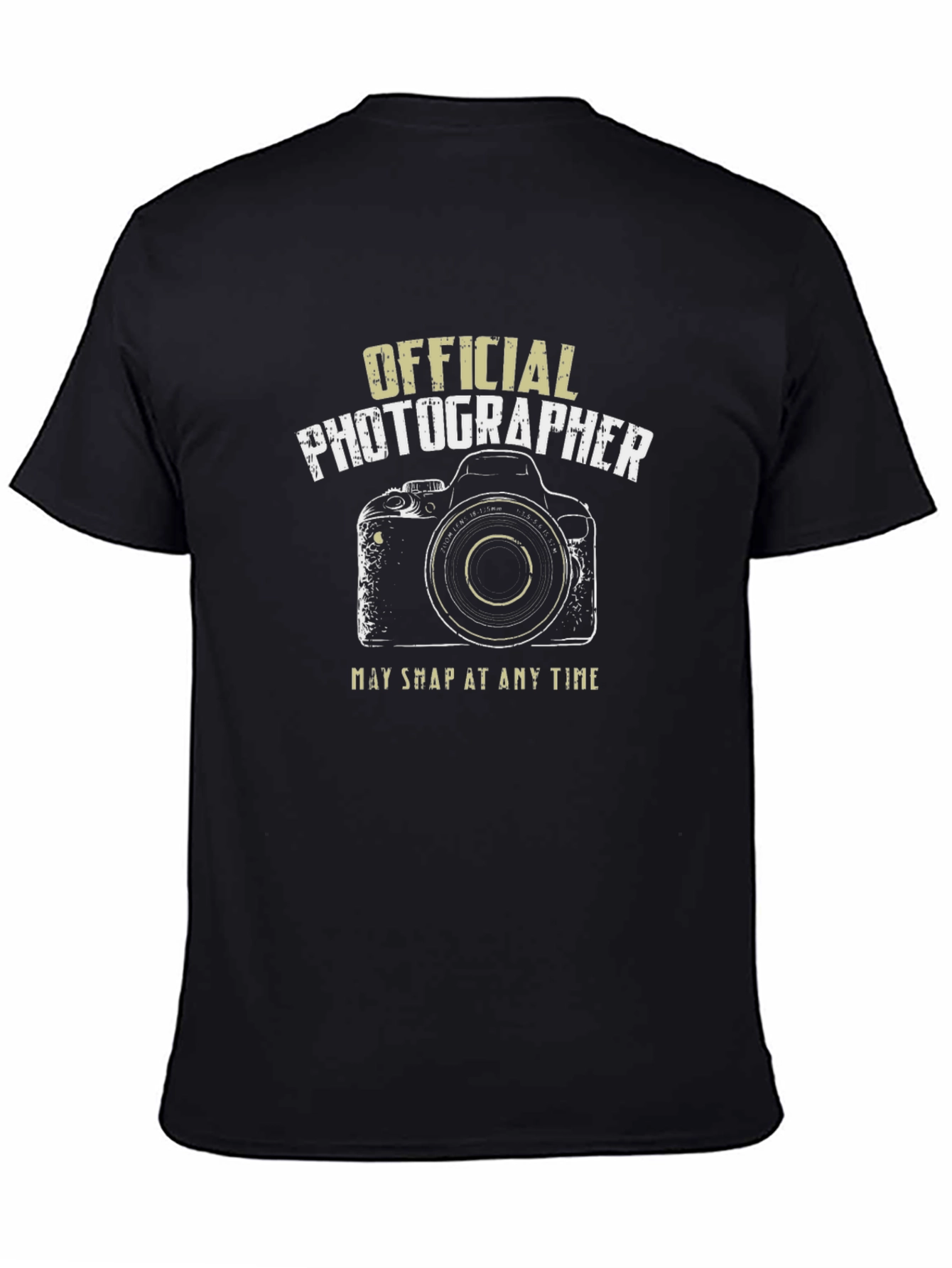 Official Photographer Black T-Shirt - Camera Design