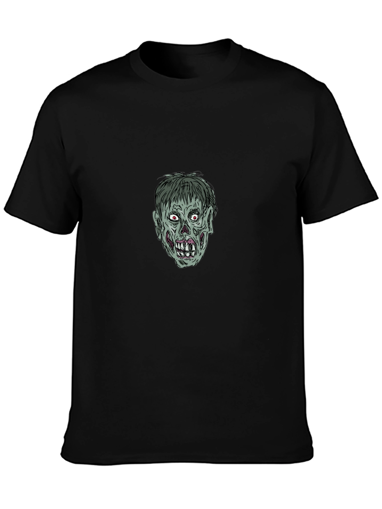 Zombie Graphic Tee - Black Cotton T-Shirt