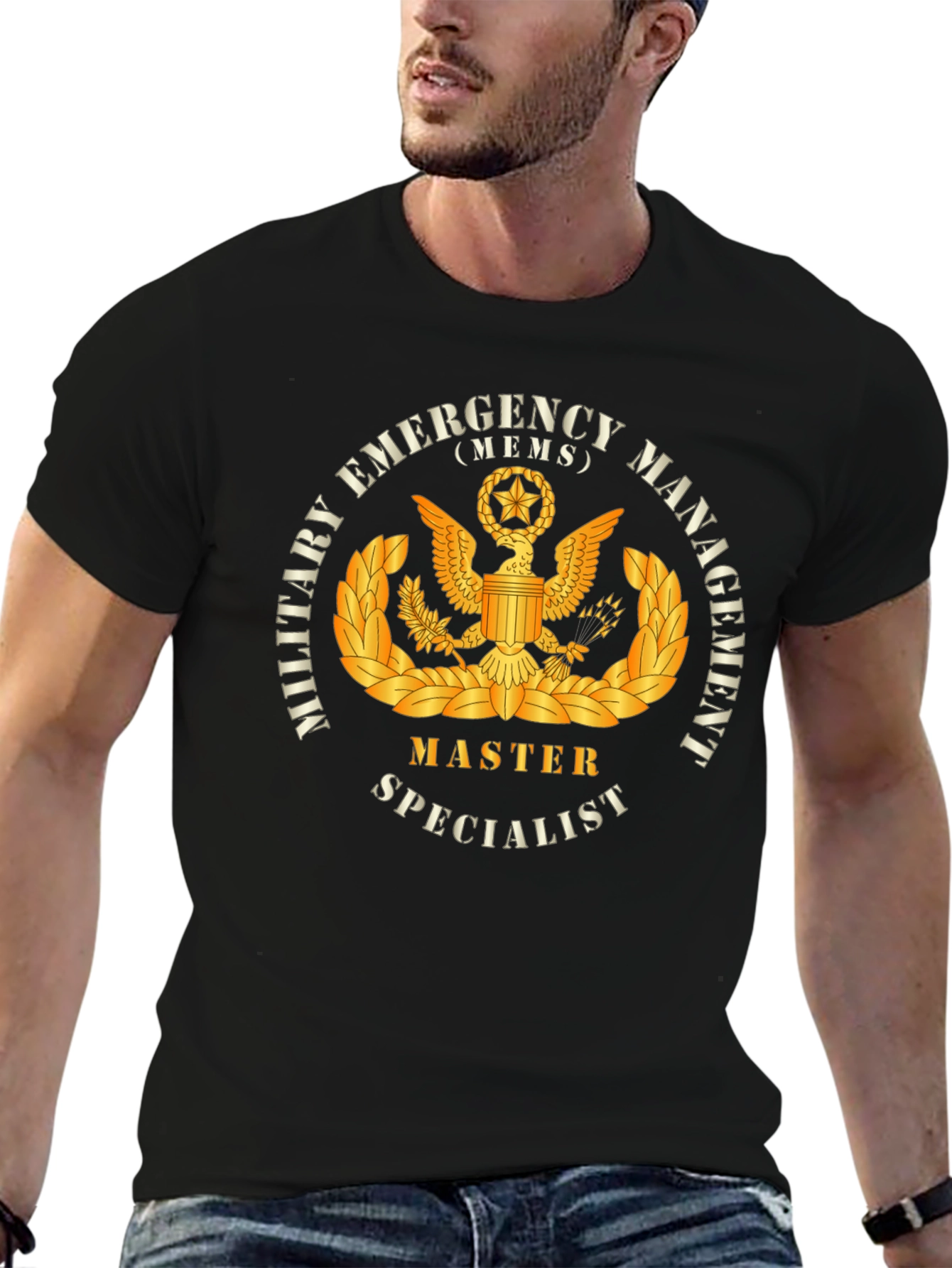 Military Emergency Management Specialist Black T-Shirt