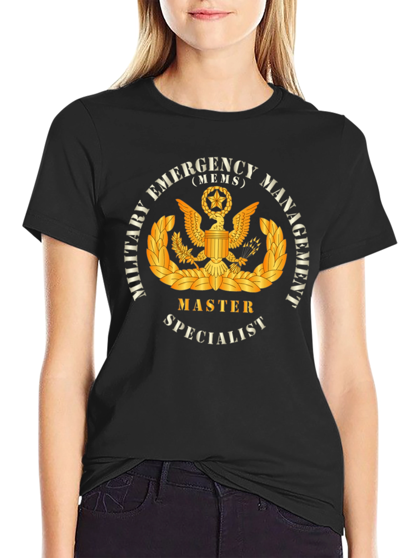Military Emergency Management Specialist Black T-Shirt