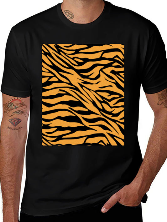 Tiger Stripe Graphic Tee - Black Cotton Comfort