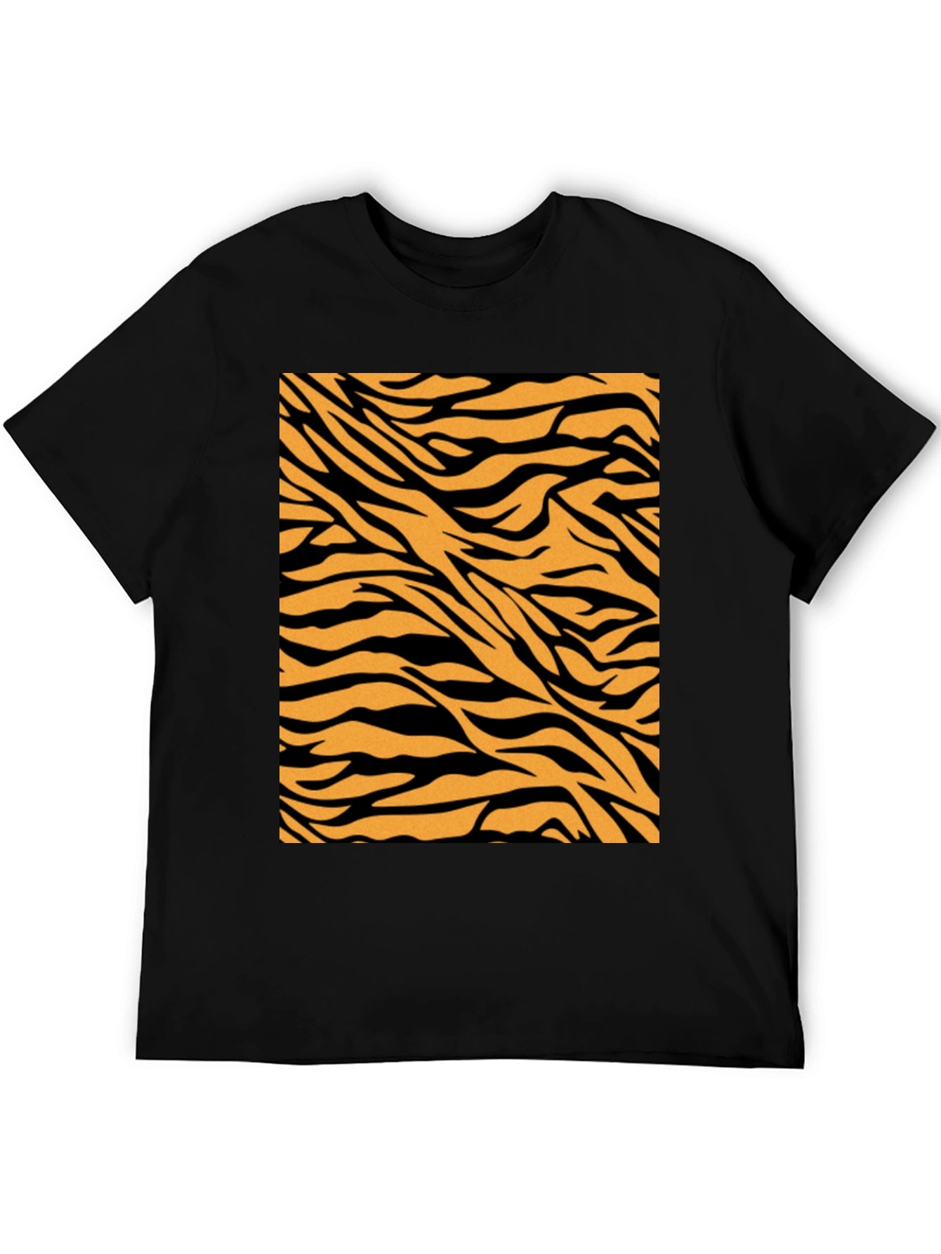 Tiger Stripe Graphic Tee - Black Cotton Comfort