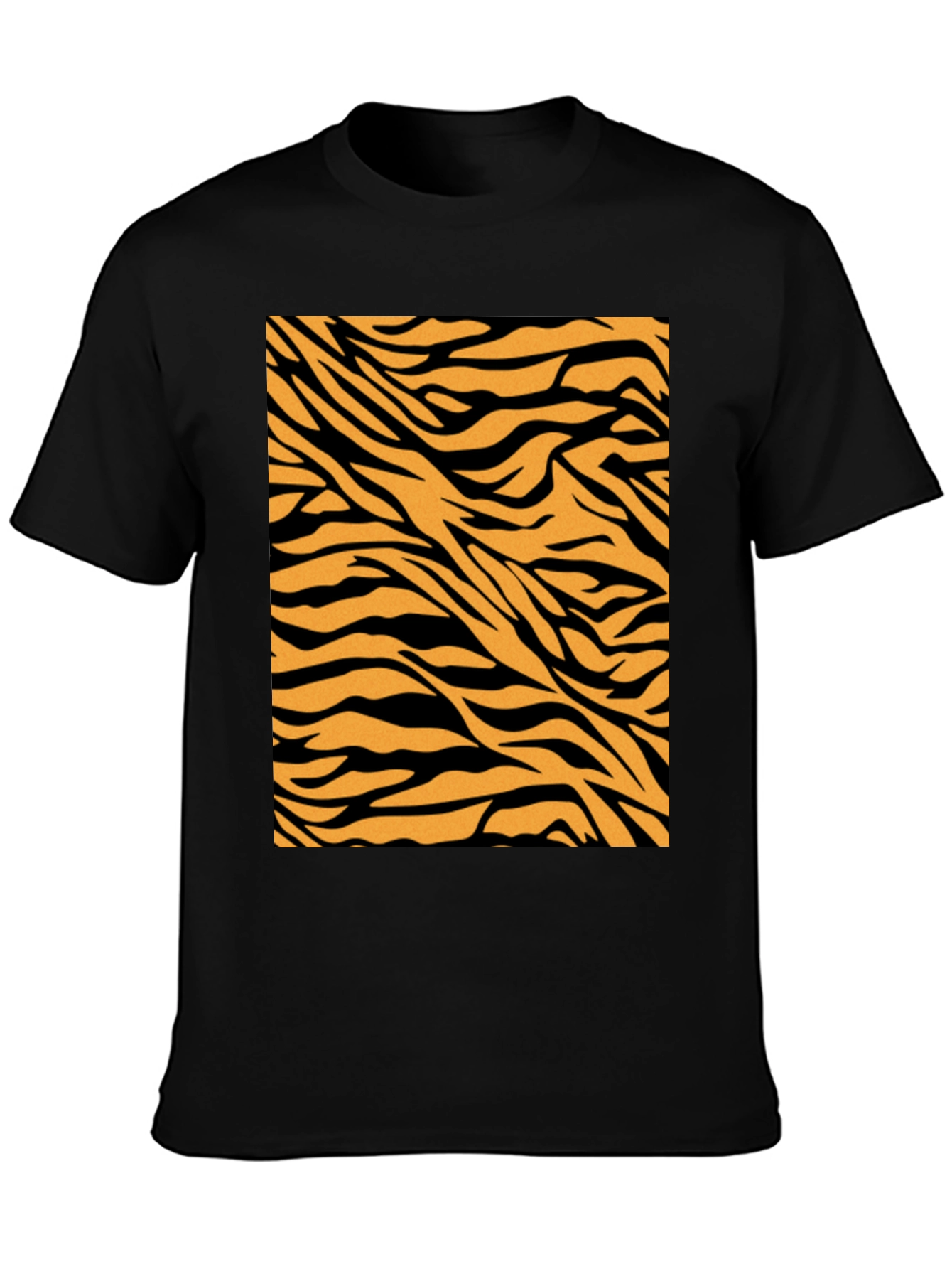 Tiger Stripe Graphic Tee - Black Cotton Comfort