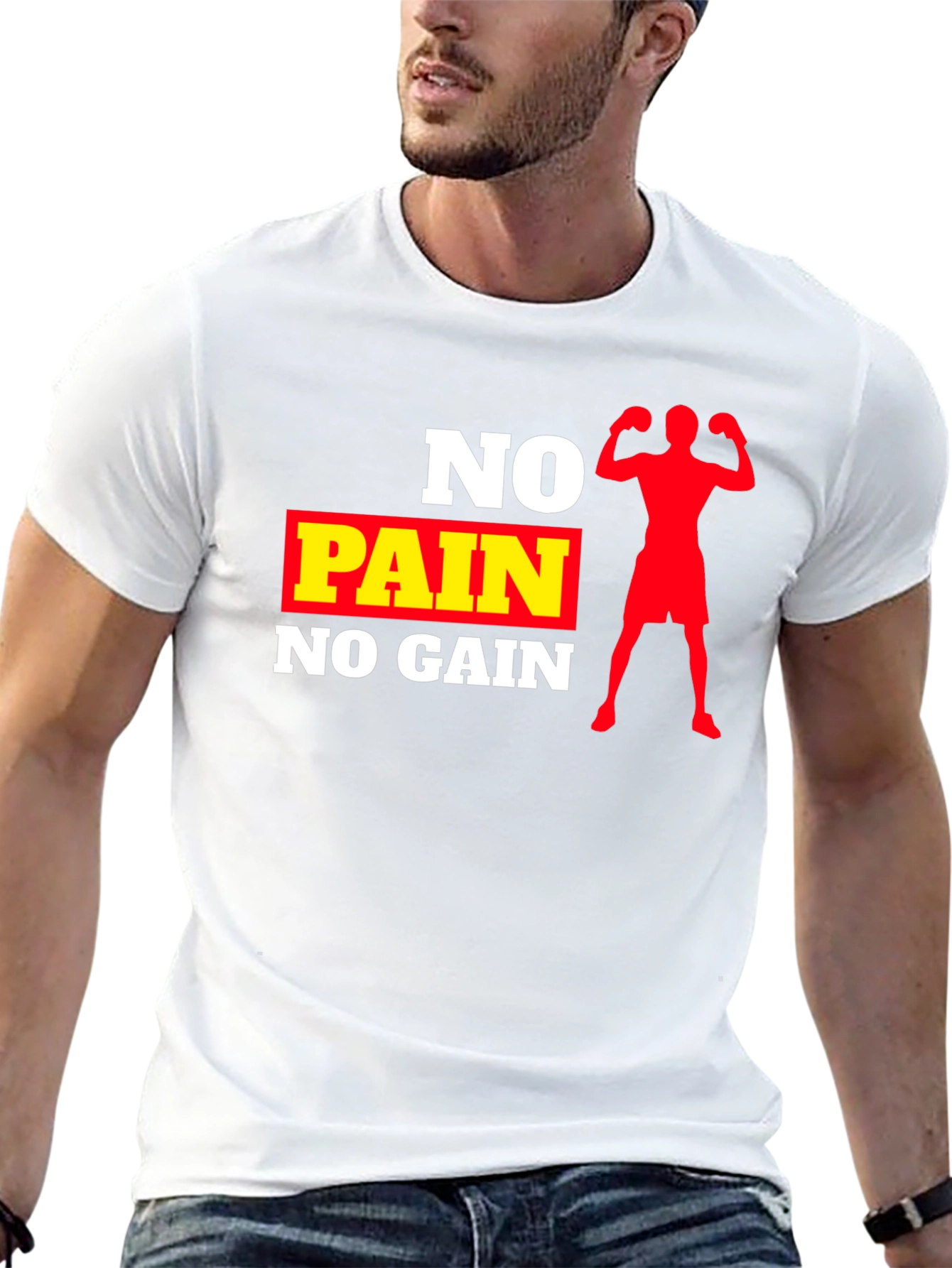 No Pain No Gain Black Graphic T-Shirt