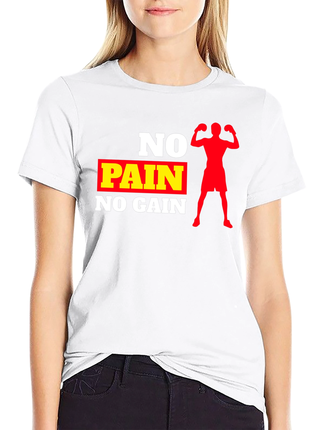No Pain No Gain Black Graphic T-Shirt