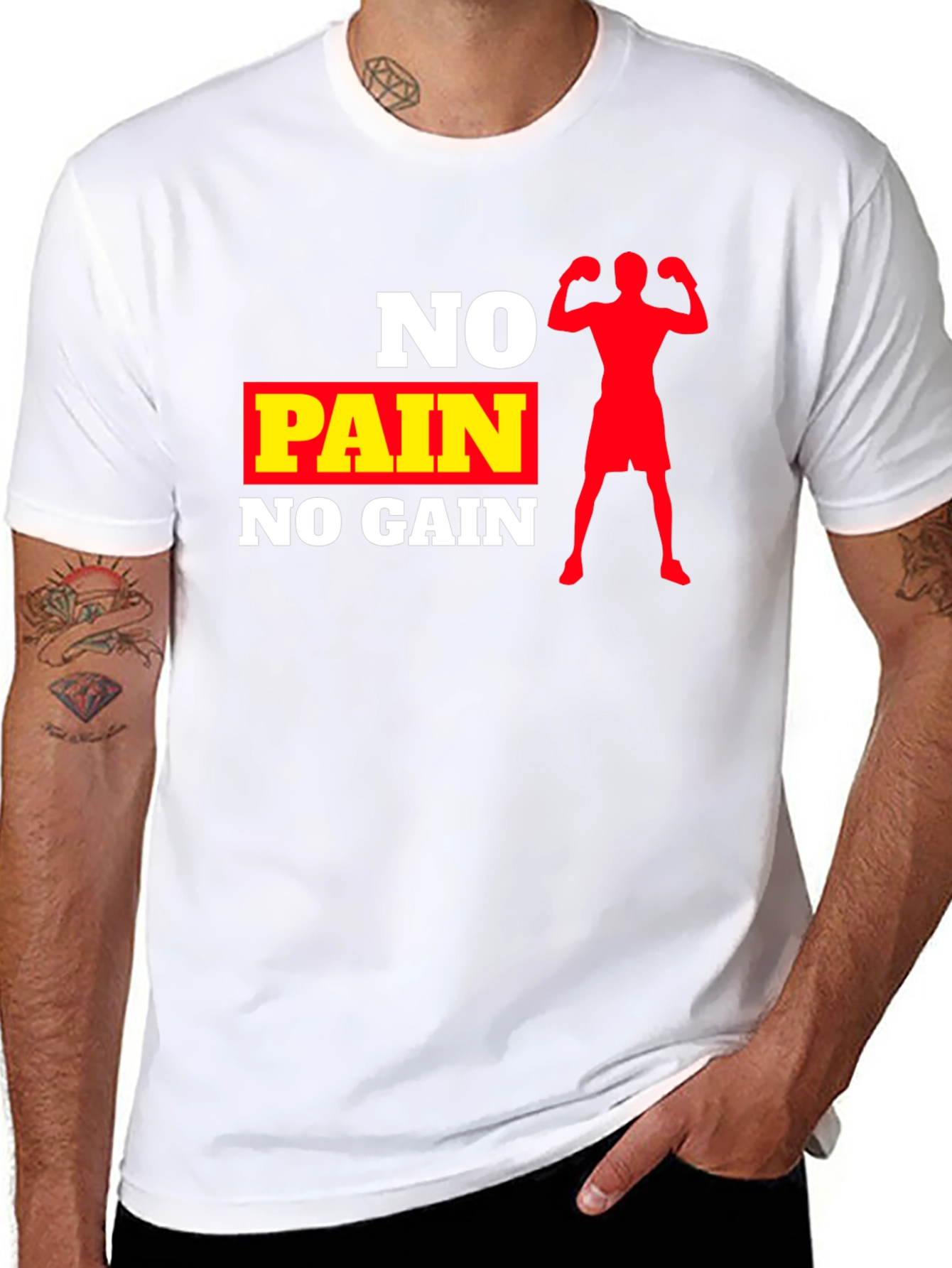 No Pain No Gain Black Graphic T-Shirt