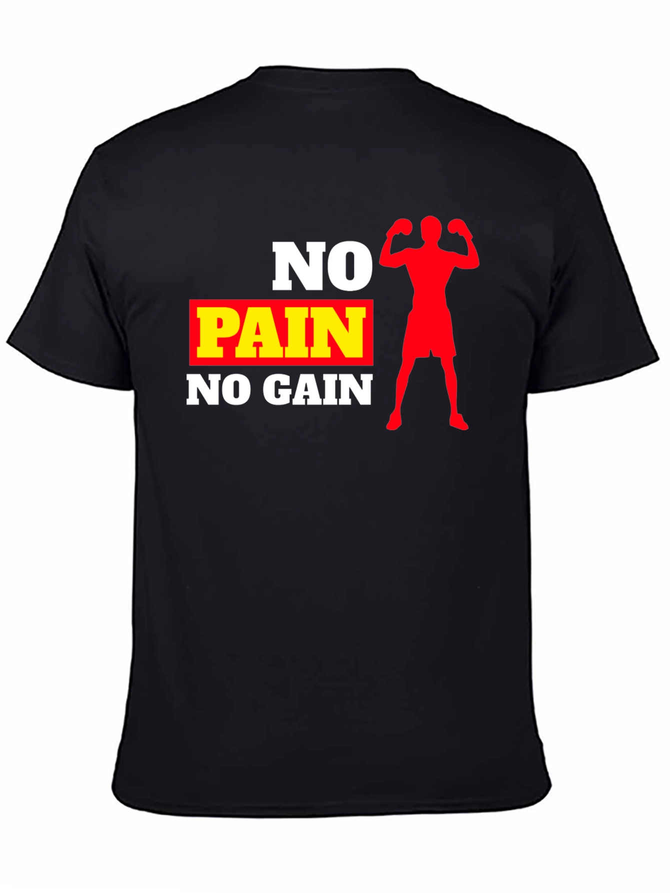 No Pain No Gain Black Graphic T-Shirt