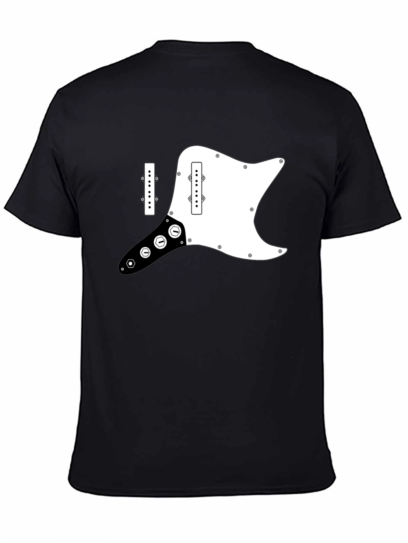 Guitar Pickguard Graphic Tee - Black Cotton T-Shirt