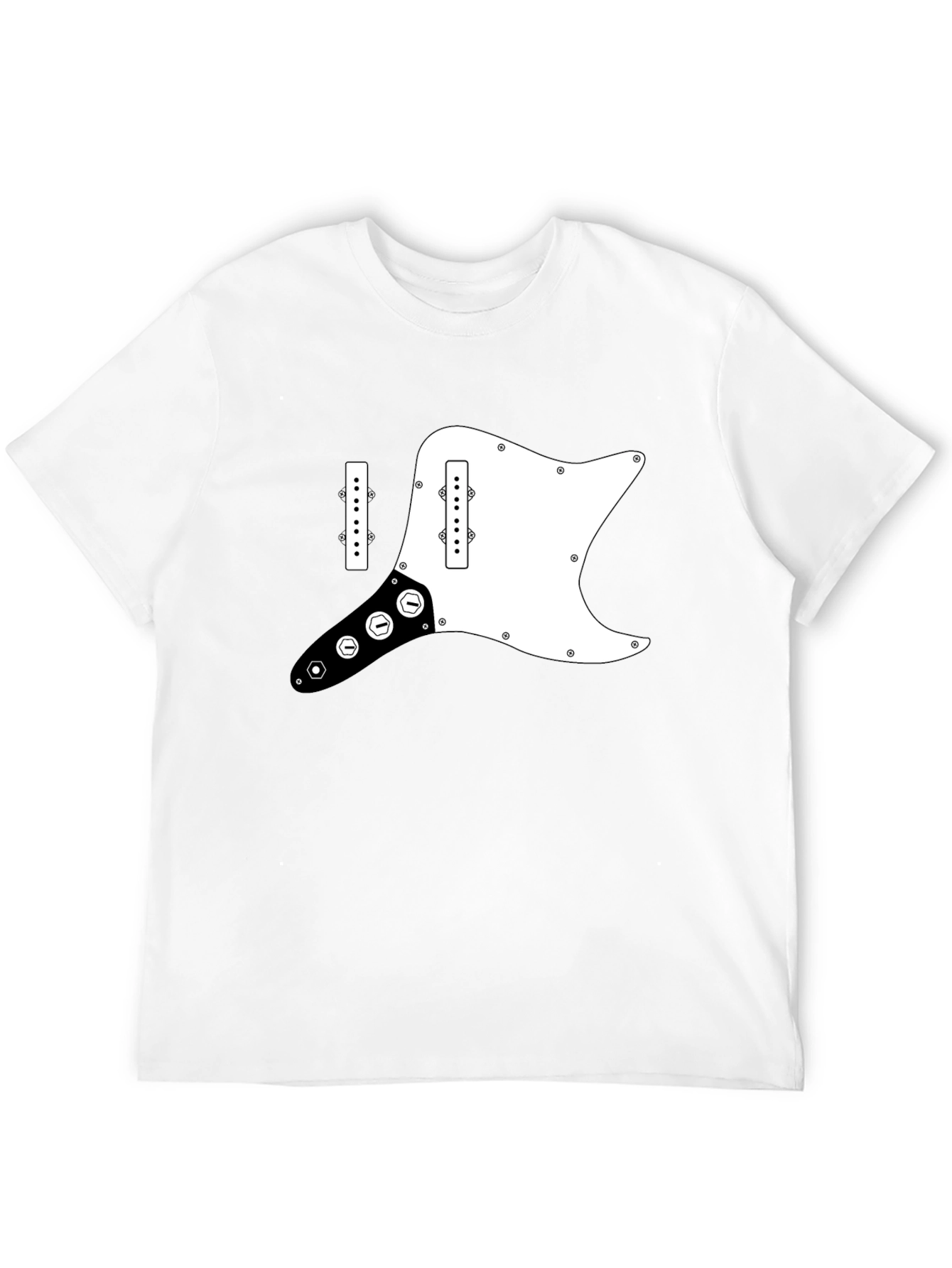 Guitar Pickguard Graphic Tee - Black Cotton T-Shirt