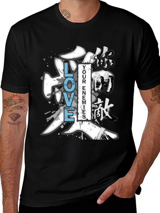 Love Your Enemies Graphic Tee - Mens Black T-Shirt
