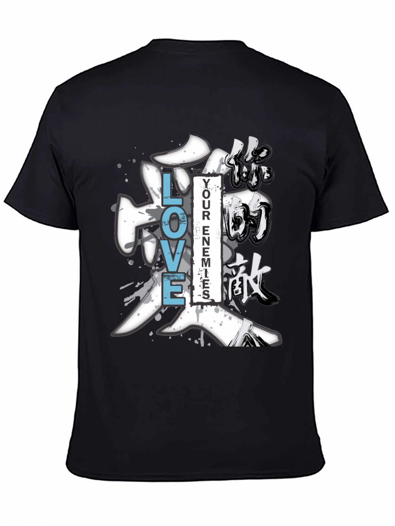 Love Your Enemies Graphic Tee - Mens Black T-Shirt