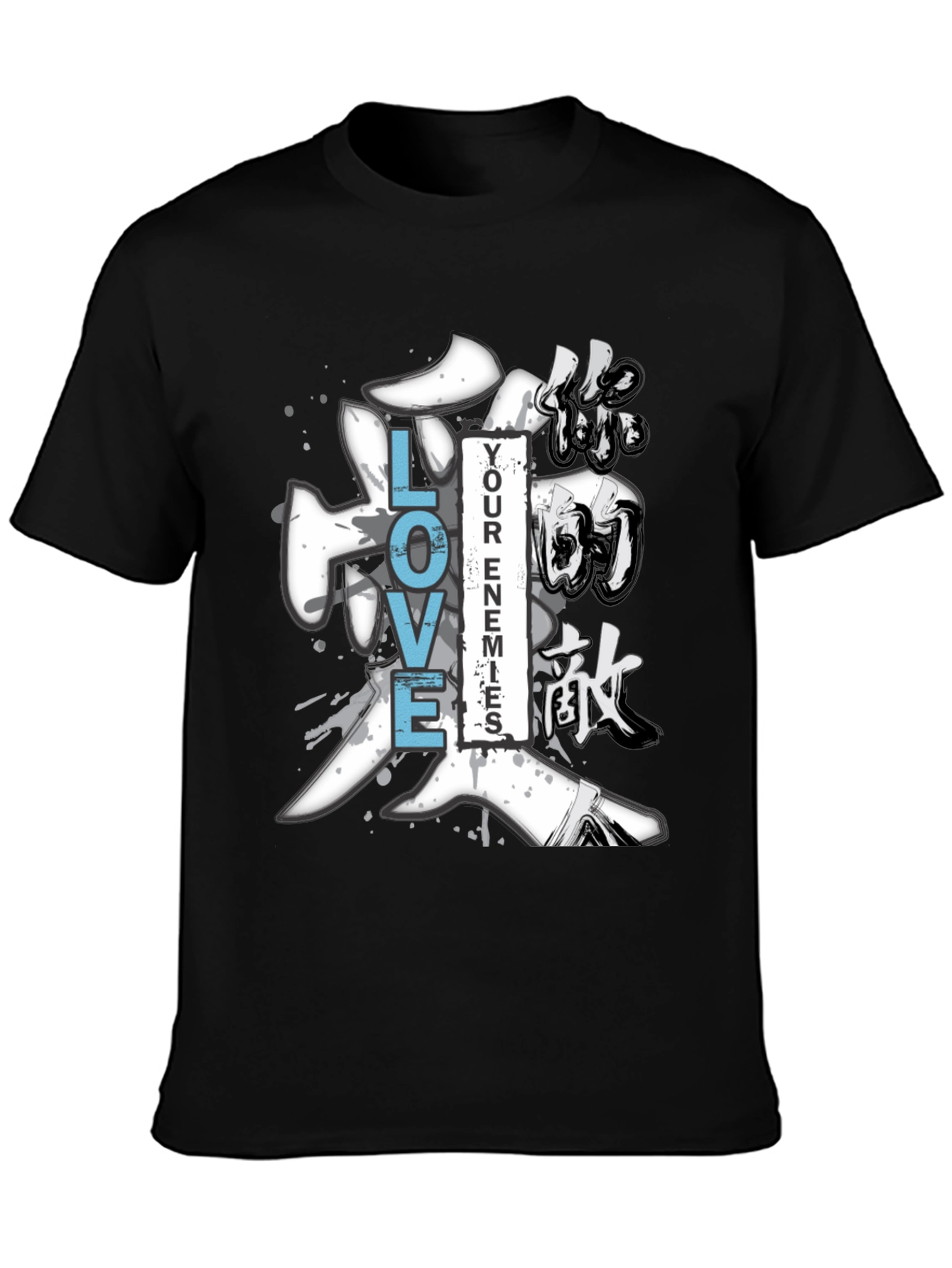 Love Your Enemies Graphic Tee - Mens Black T-Shirt