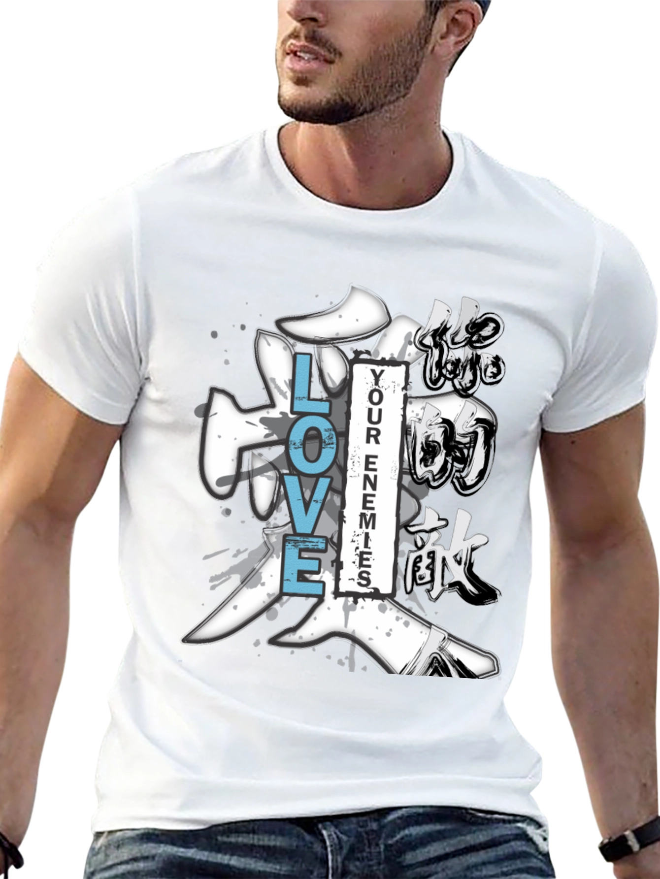 Love Your Enemies Graphic Tee - Mens Black T-Shirt