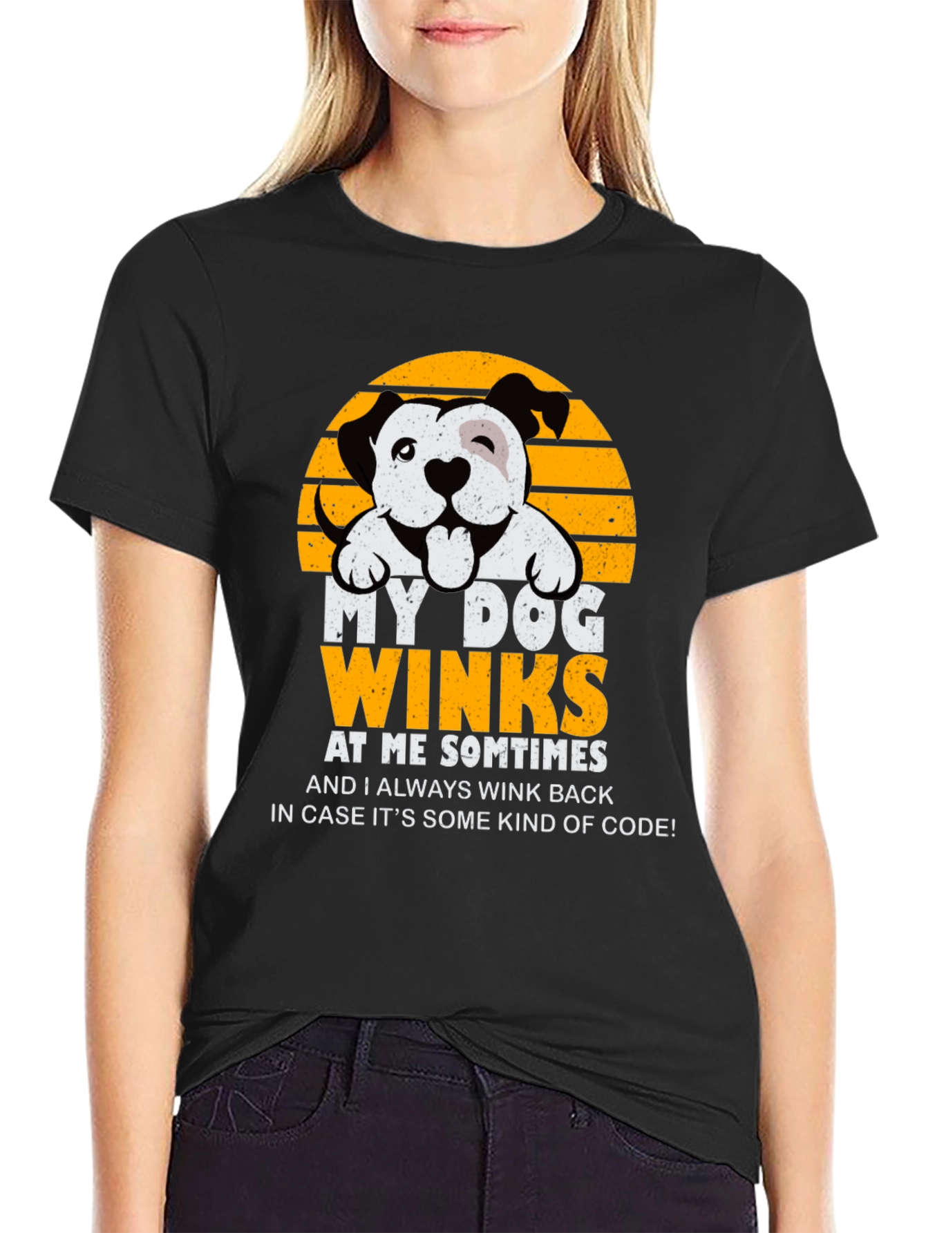 My Dog Winks T-Shirt: Funny Pet Lover Tee