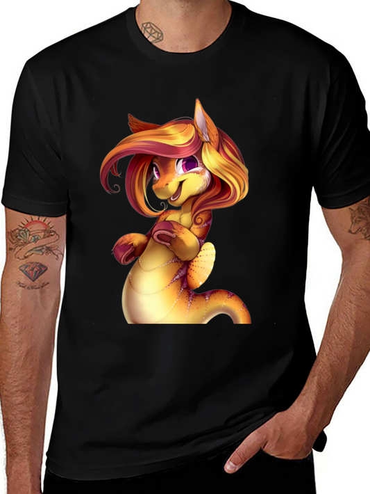 Cartoon Dragon Creature Graphic Tee Shirt