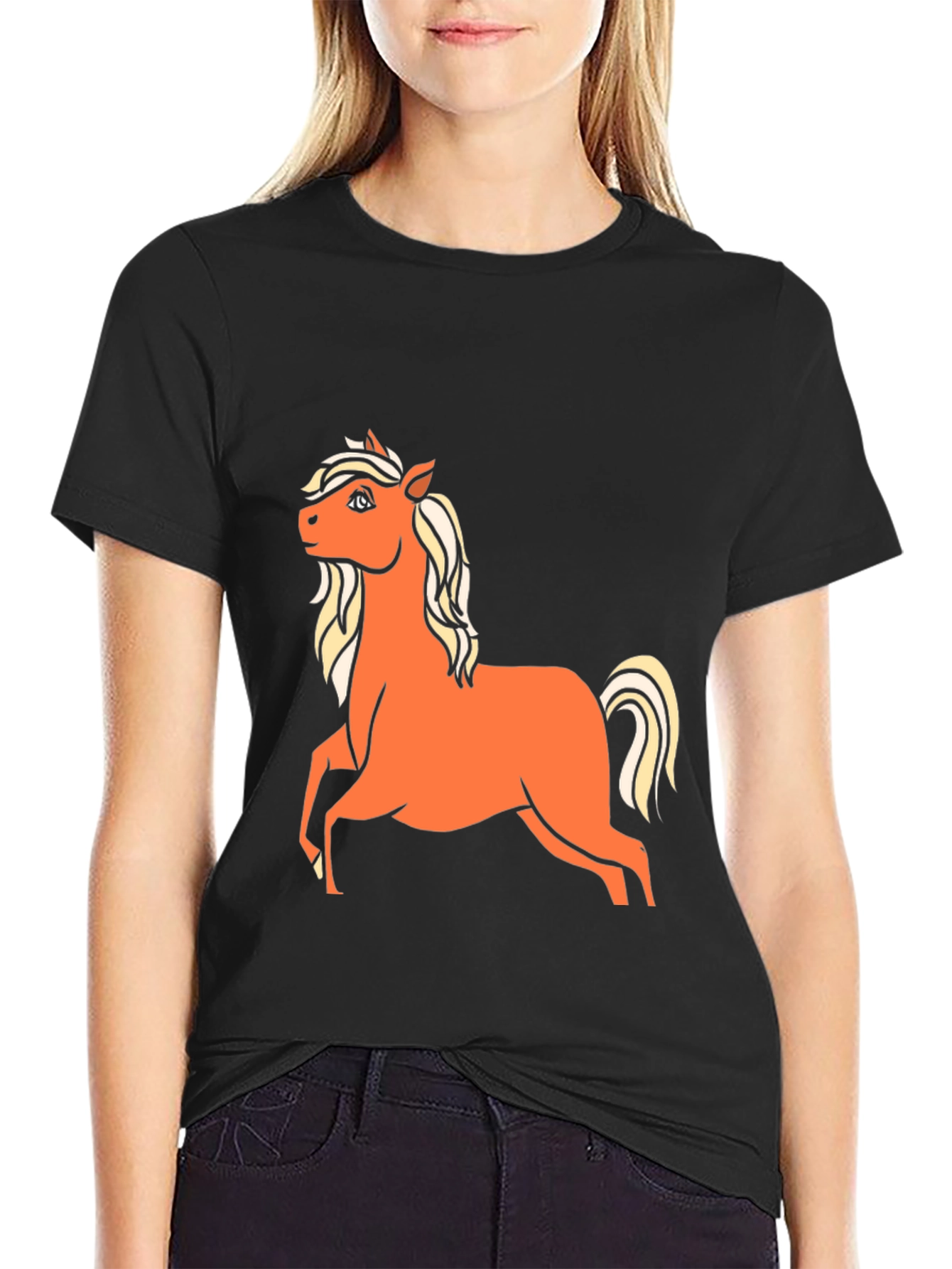 Horse Graphic T-Shirt - Classic Crew Neck Tee