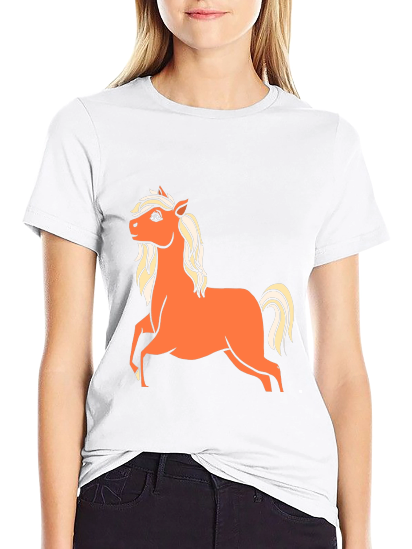 Horse Graphic T-Shirt - Classic Crew Neck Tee