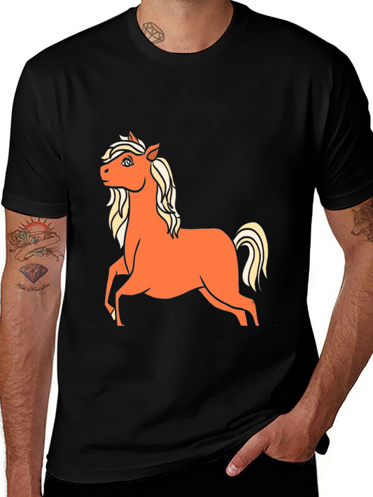 Horse Graphic T-Shirt - Classic Crew Neck Tee