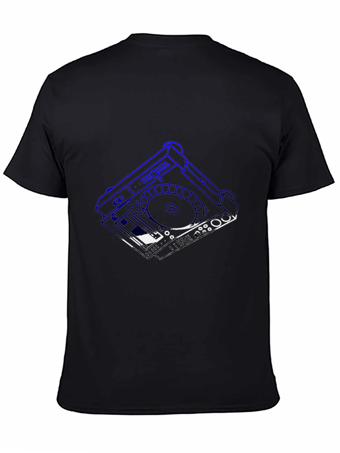DJ Turntable Graphic Tee - Black Cotton T-Shirt