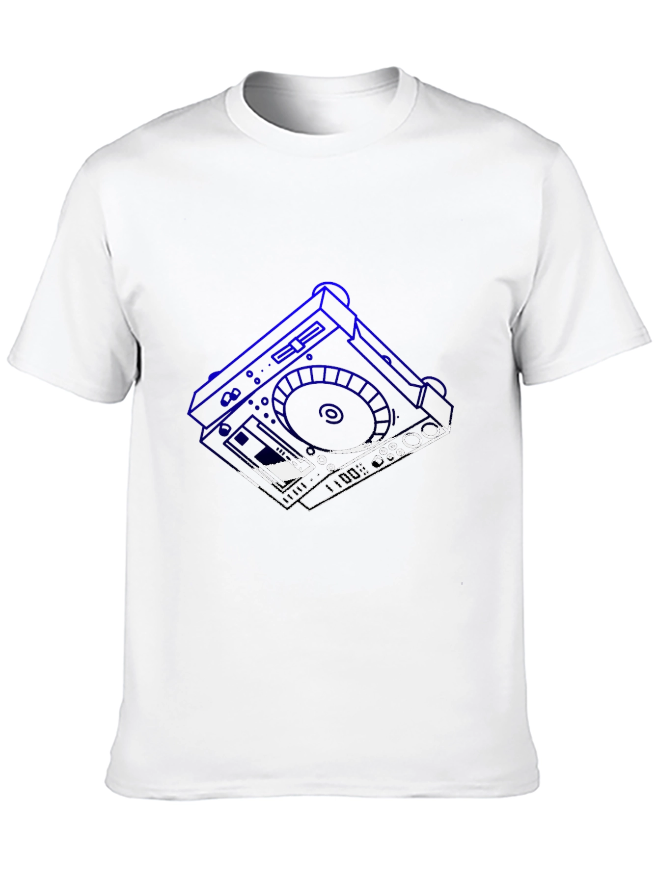 DJ Turntable Graphic Tee - Black Cotton T-Shirt