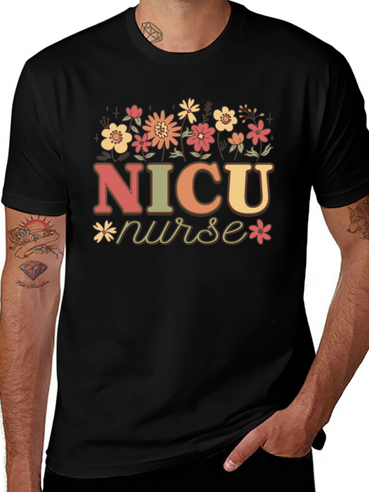 NICU Nurse Floral Graphic T-Shirt