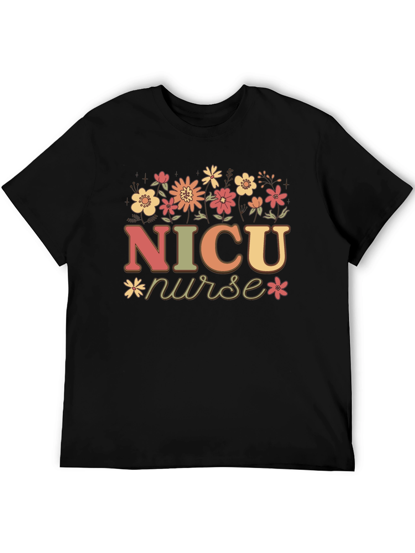 NICU Nurse Floral Graphic T-Shirt