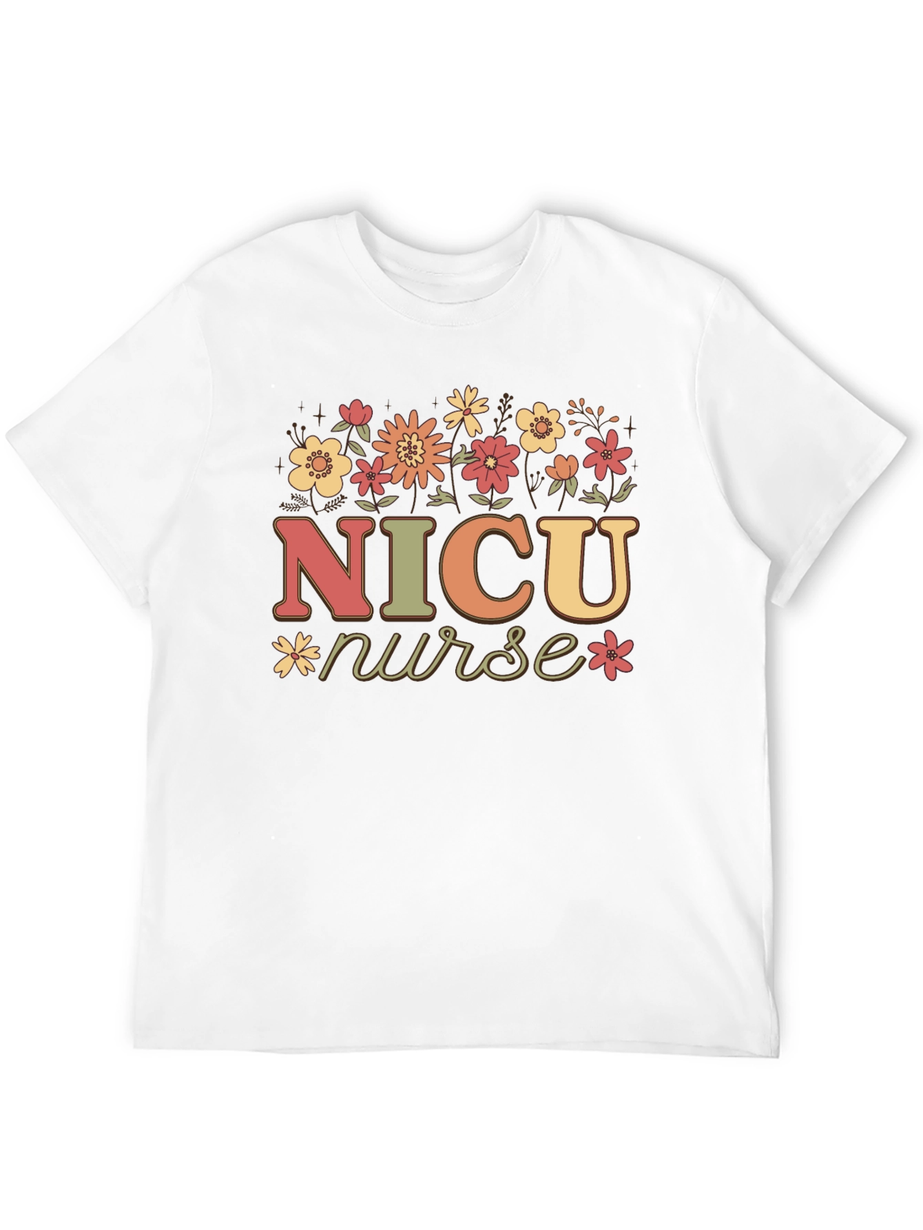 NICU Nurse Floral Graphic T-Shirt