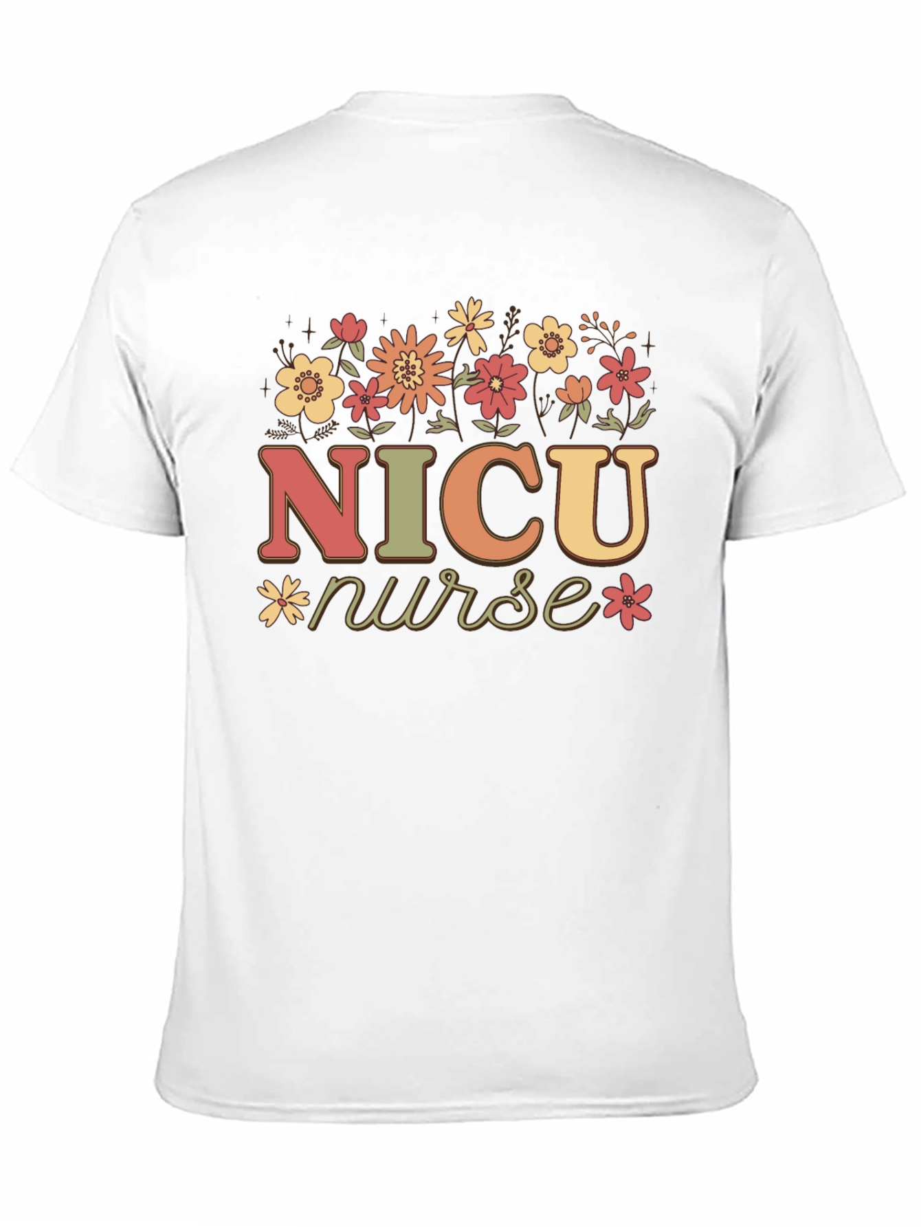 NICU Nurse Floral Graphic T-Shirt